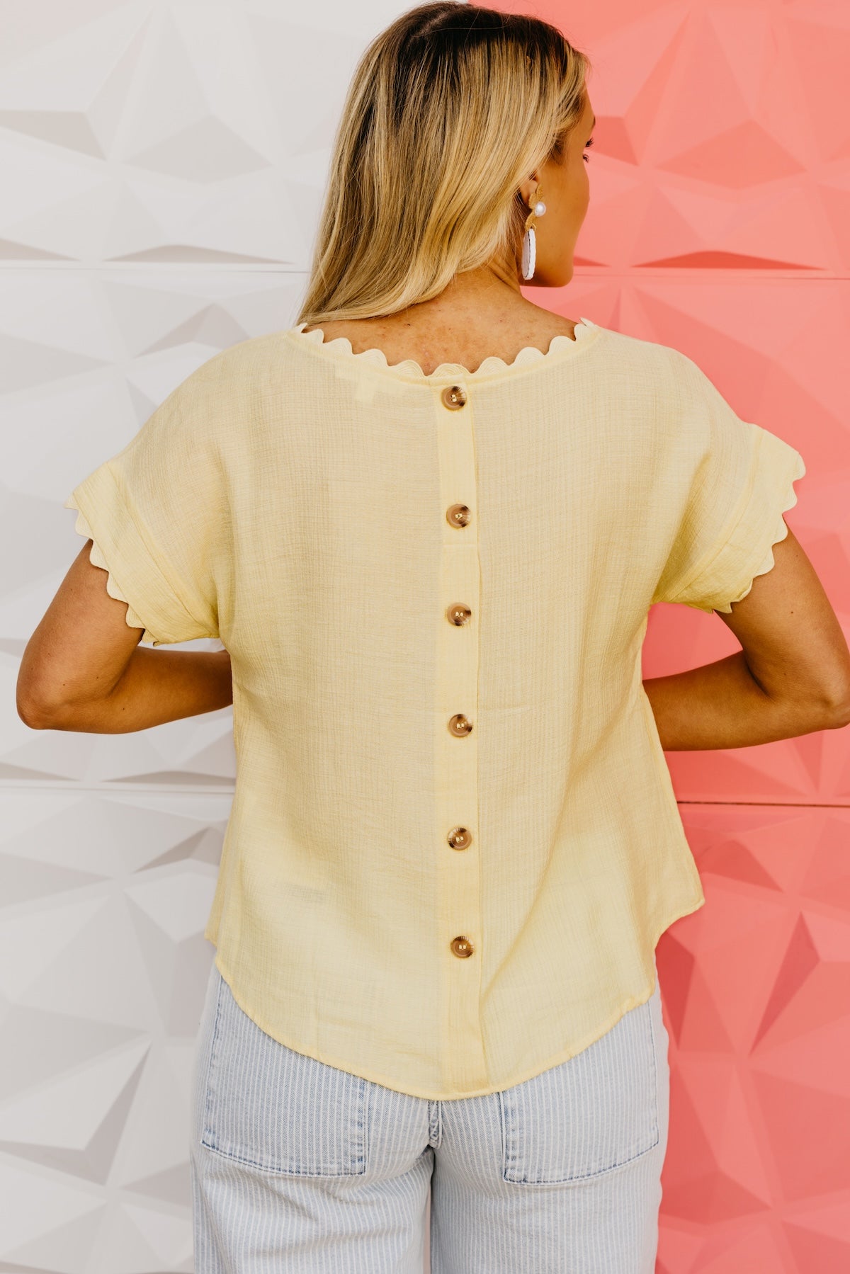 The Ally Scallop Trim Cut-Out Top