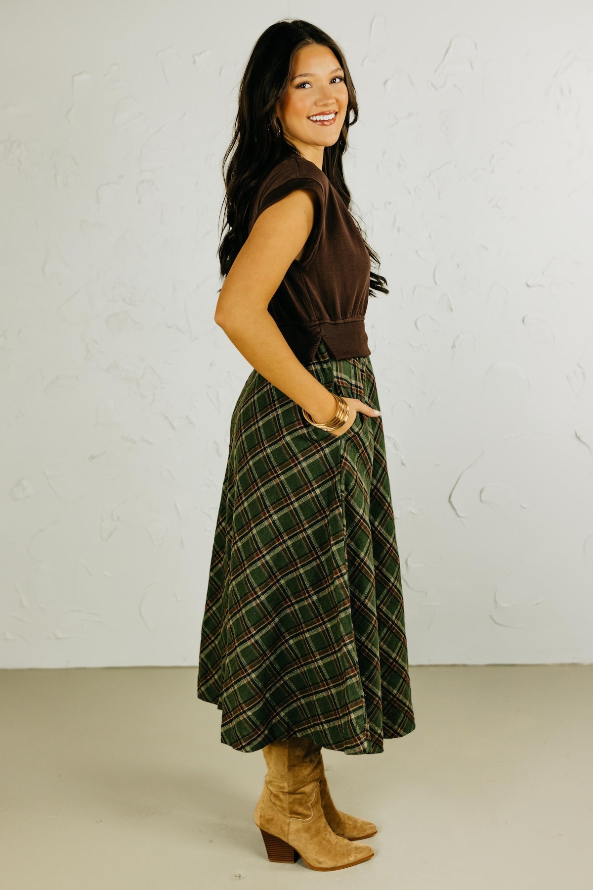 The Trishell Plaid Twofer Dress
