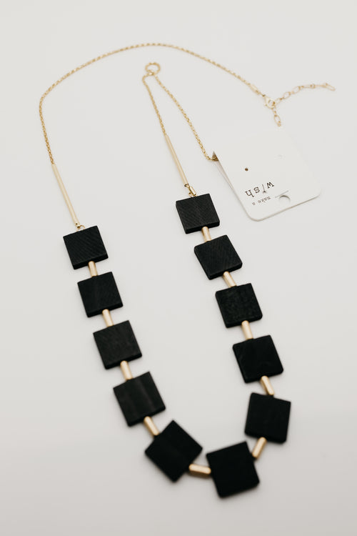 The Londyn Wood Block Necklace