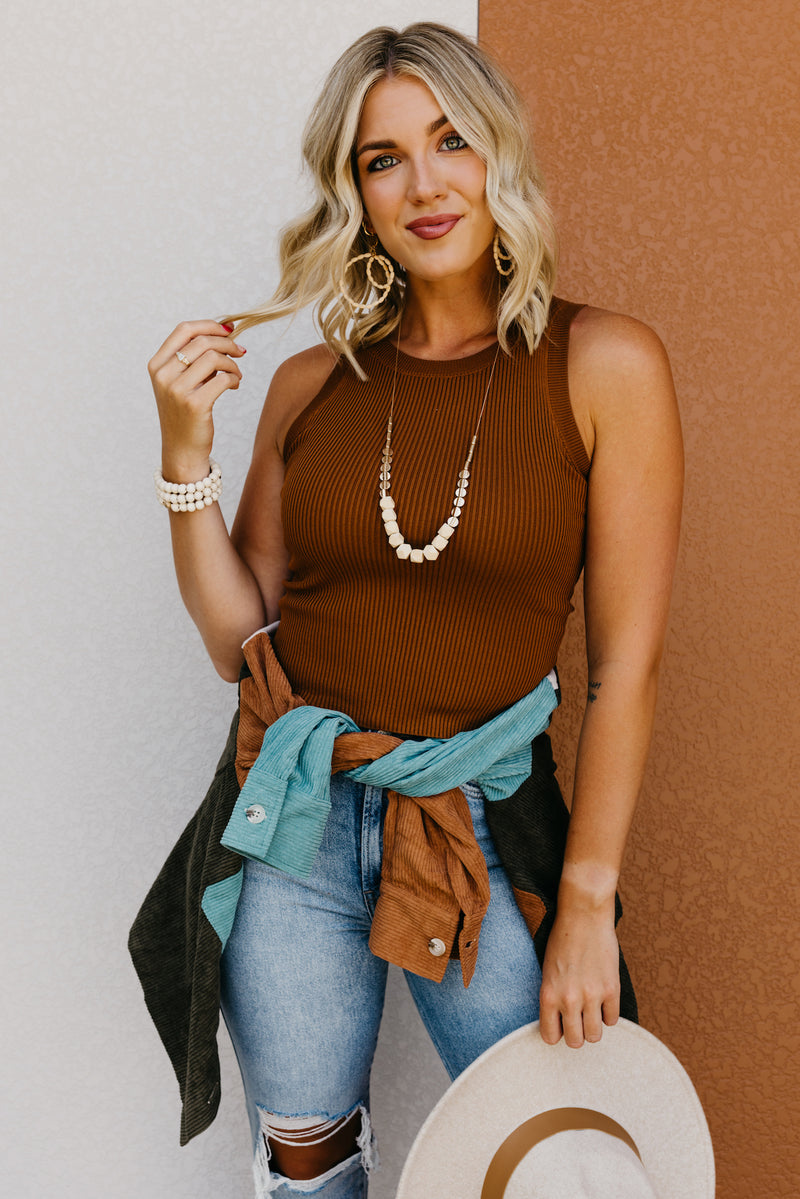 The Adelina Racerback Knit Tank Top