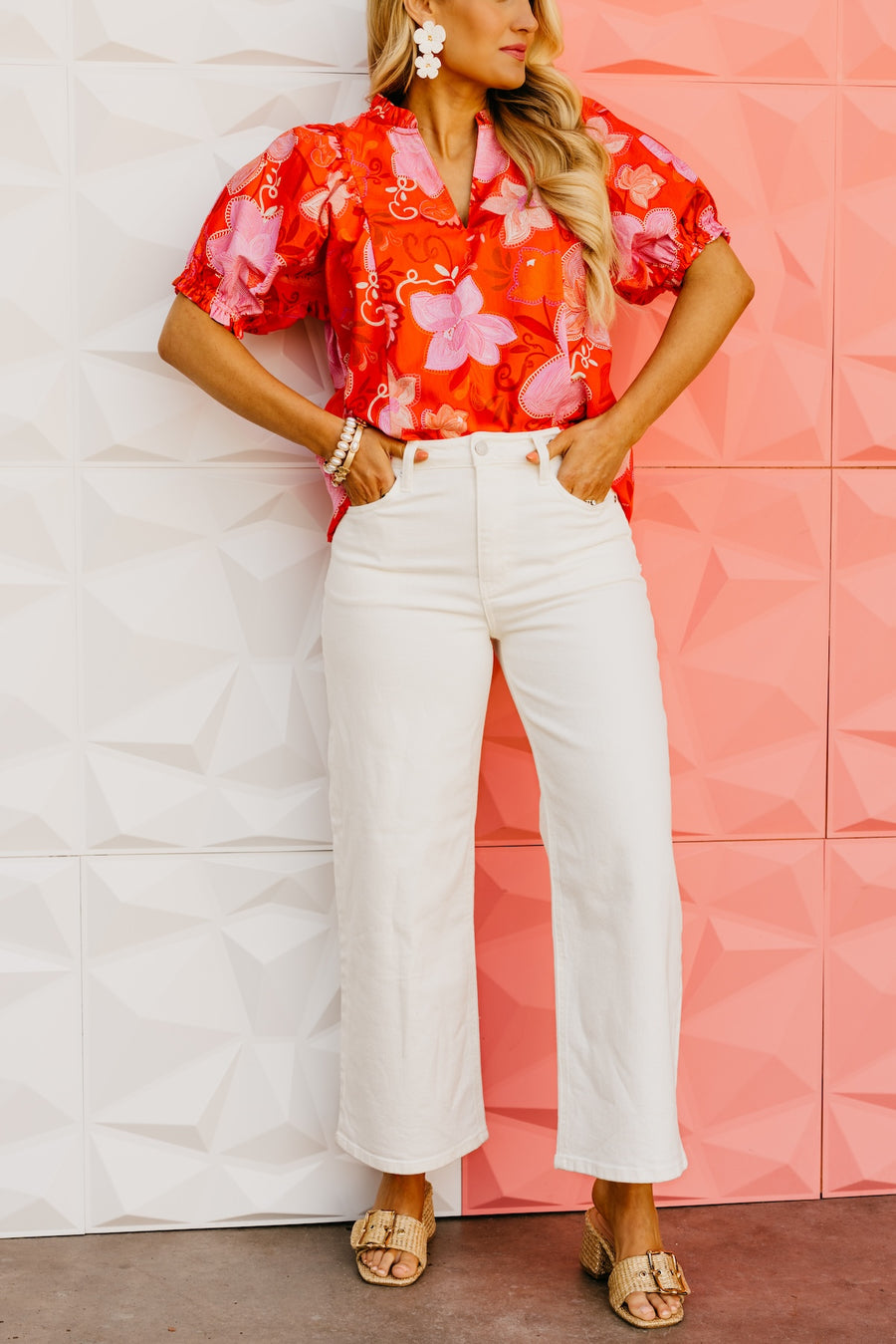 Kan Can Denim | Cream Cropped Wide Leg Denim