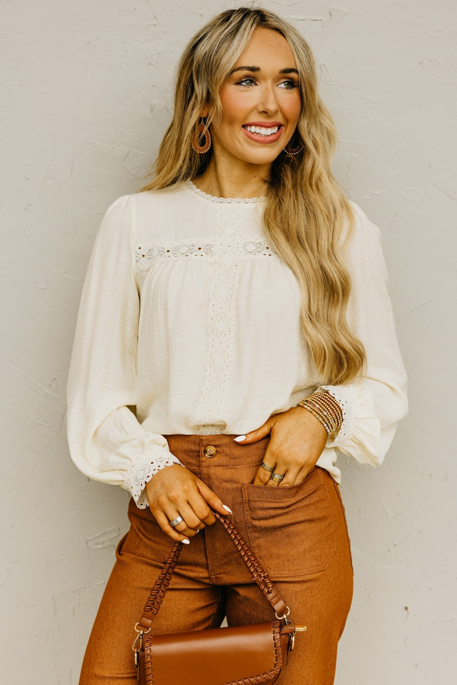 The Anya Lace Detail Woven Blouse
