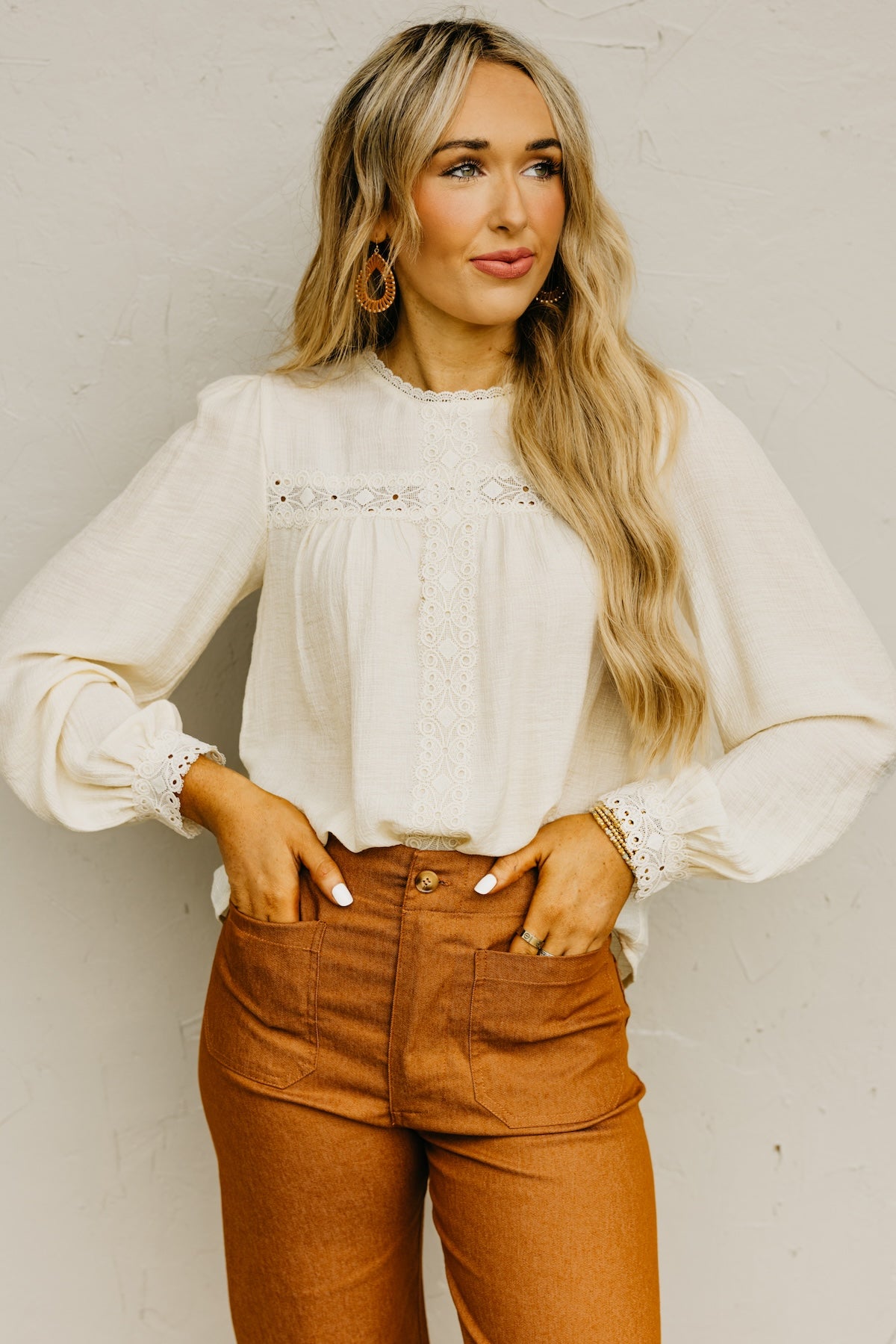 The Anya Lace Detail Woven Blouse