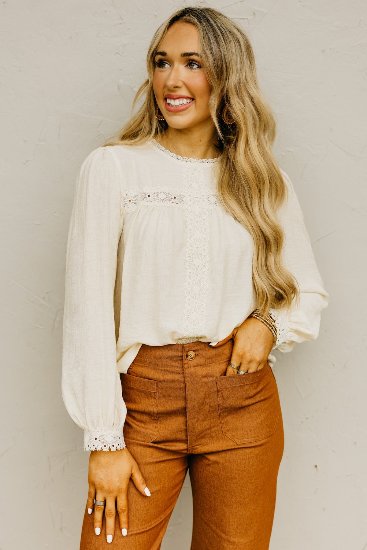 The Anya Lace Detail Woven Blouse