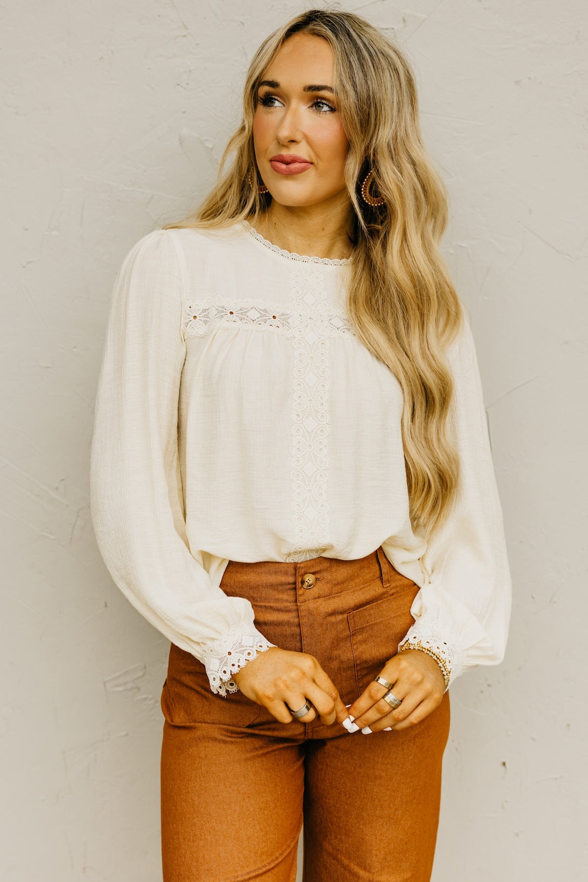 The Anya Lace Detail Woven Blouse