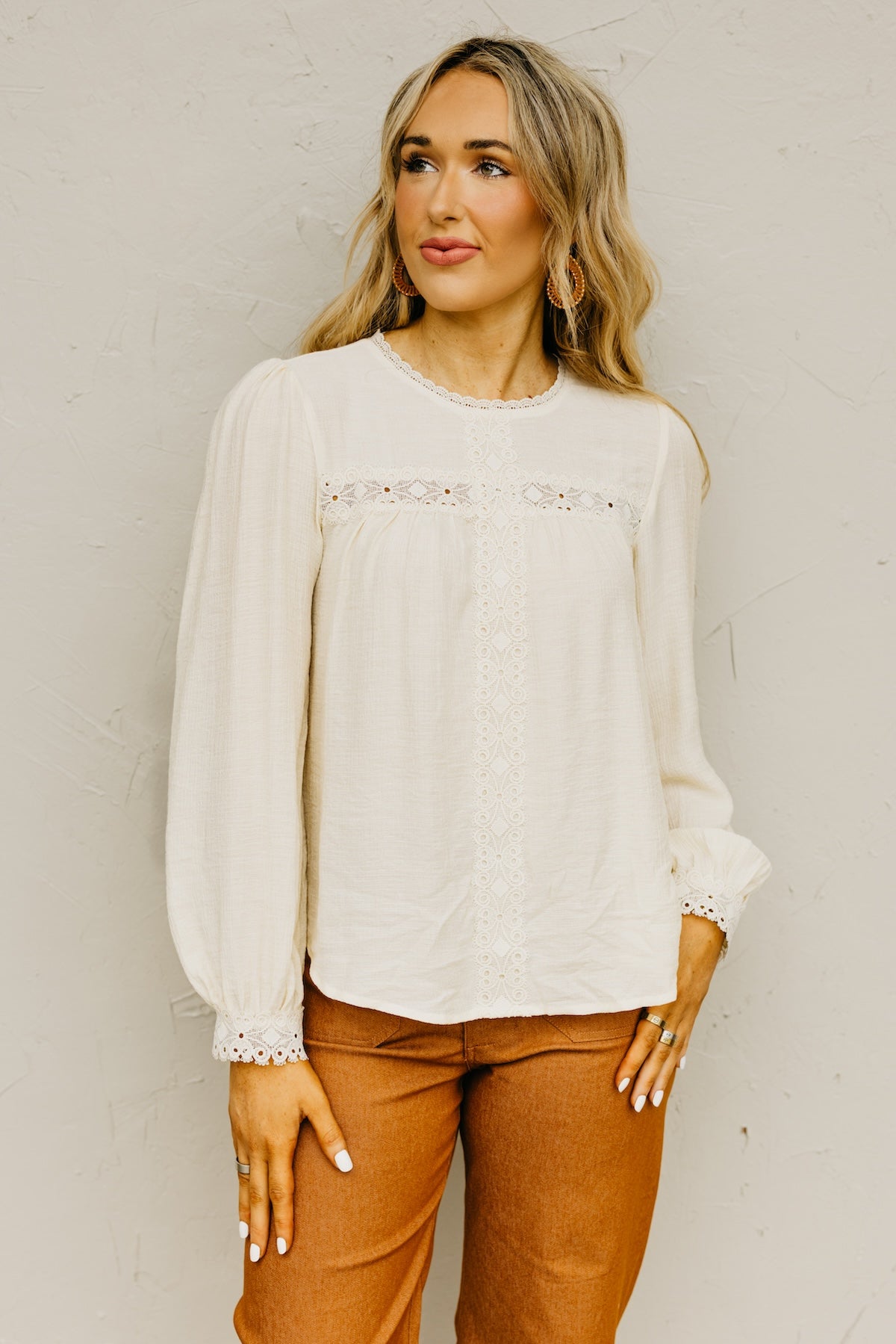 The Anya Lace Detail Woven Blouse