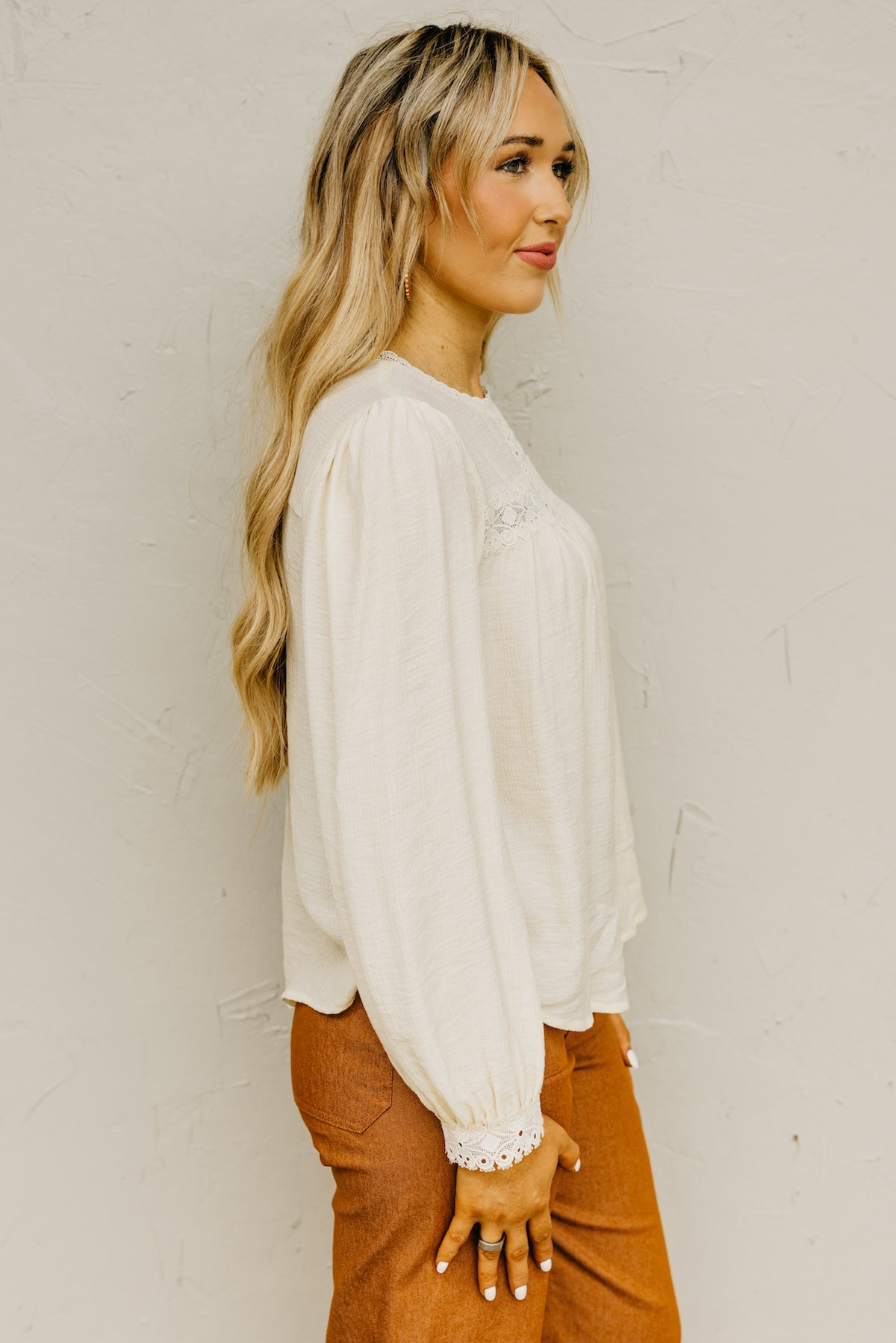 The Anya Lace Detail Woven Blouse