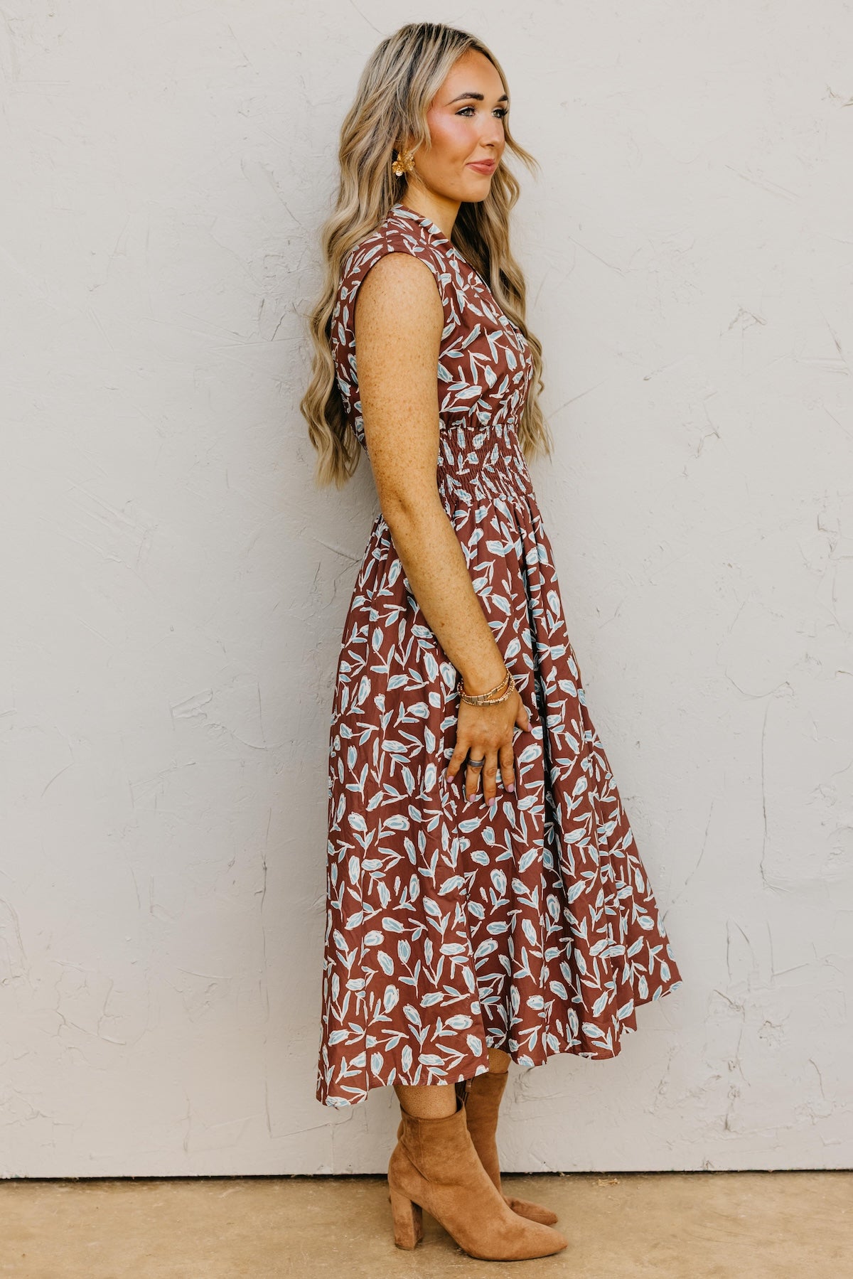 The Tayah Zip-Front Floral Midi Dress