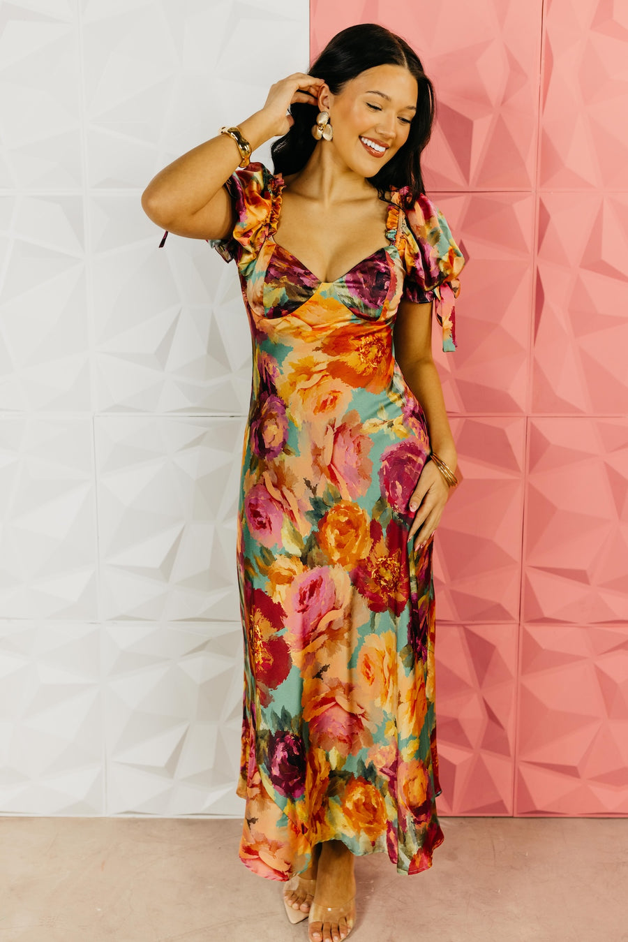 The Silas Floral Puff Sleeve Maxi Dress