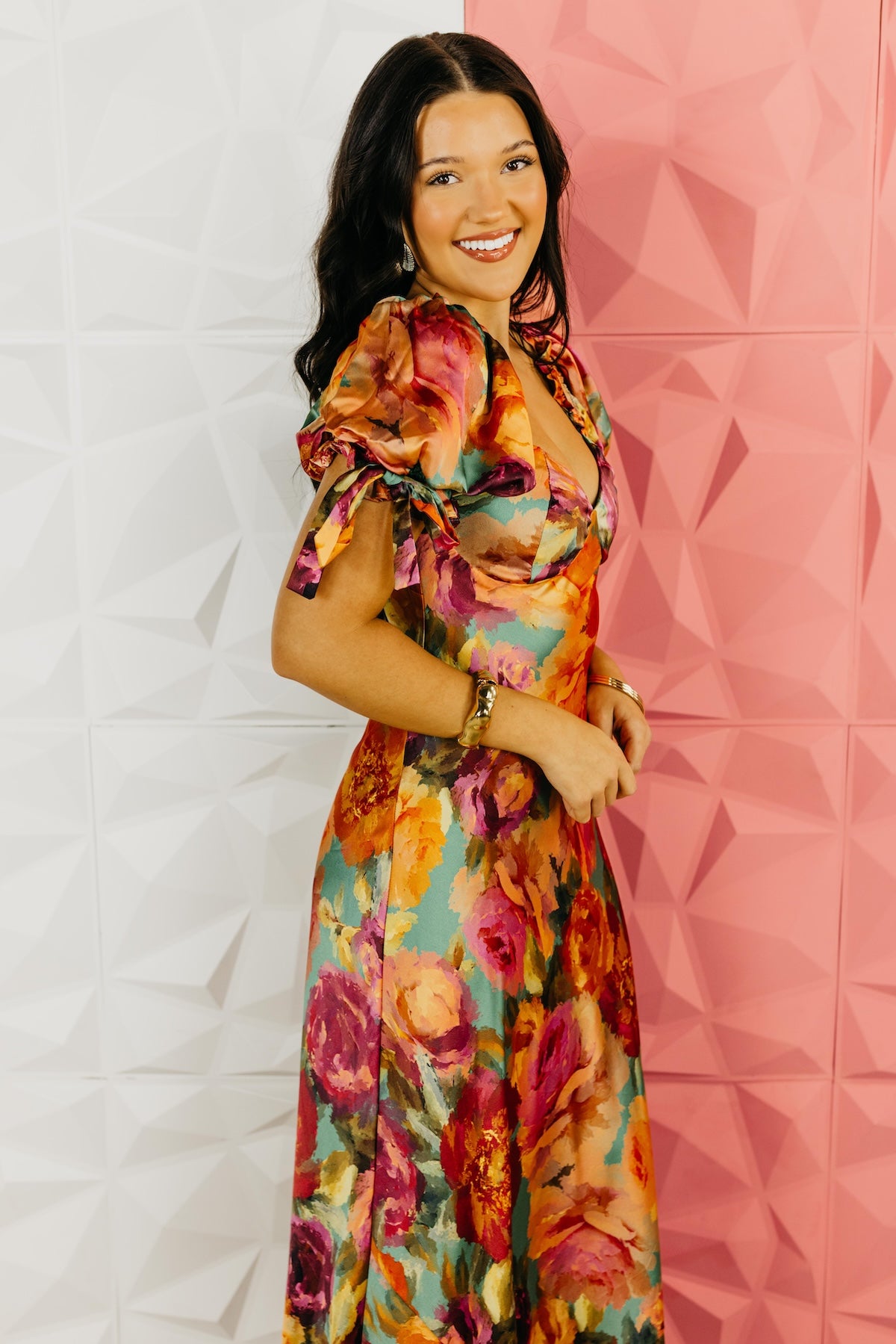 The Silas Floral Puff Sleeve Maxi Dress
