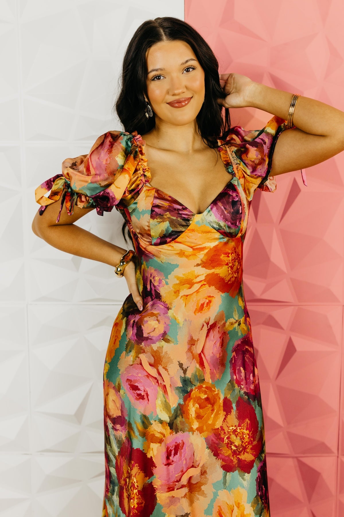 The Silas Floral Puff Sleeve Maxi Dress