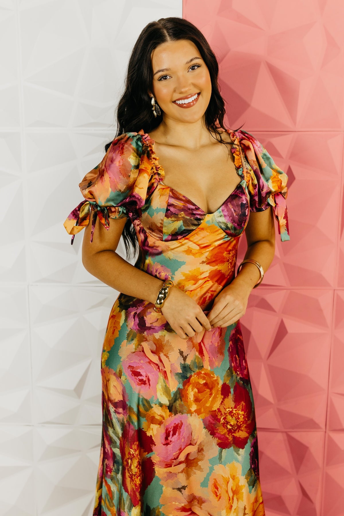 The Silas Floral Puff Sleeve Maxi Dress