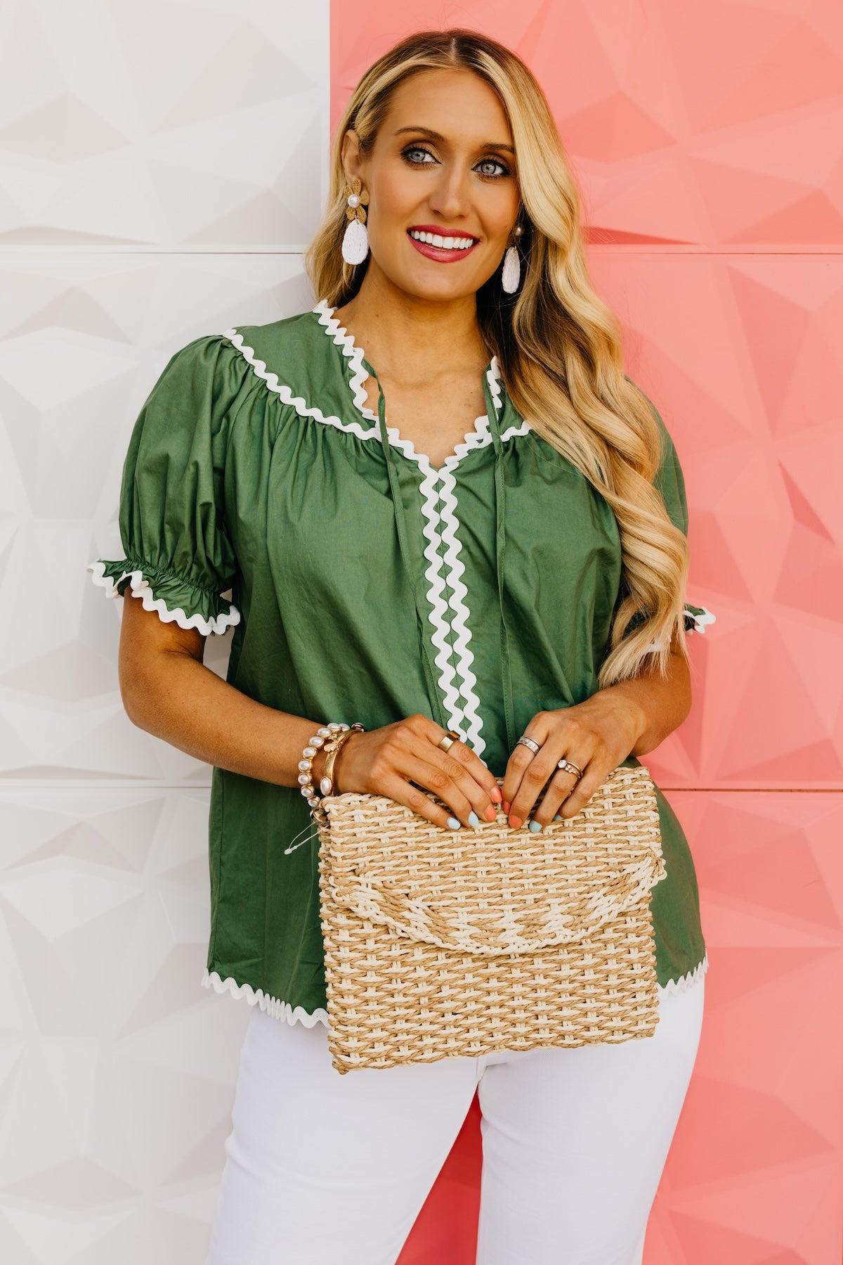 The Emilio Ric Rac Trim Blouse