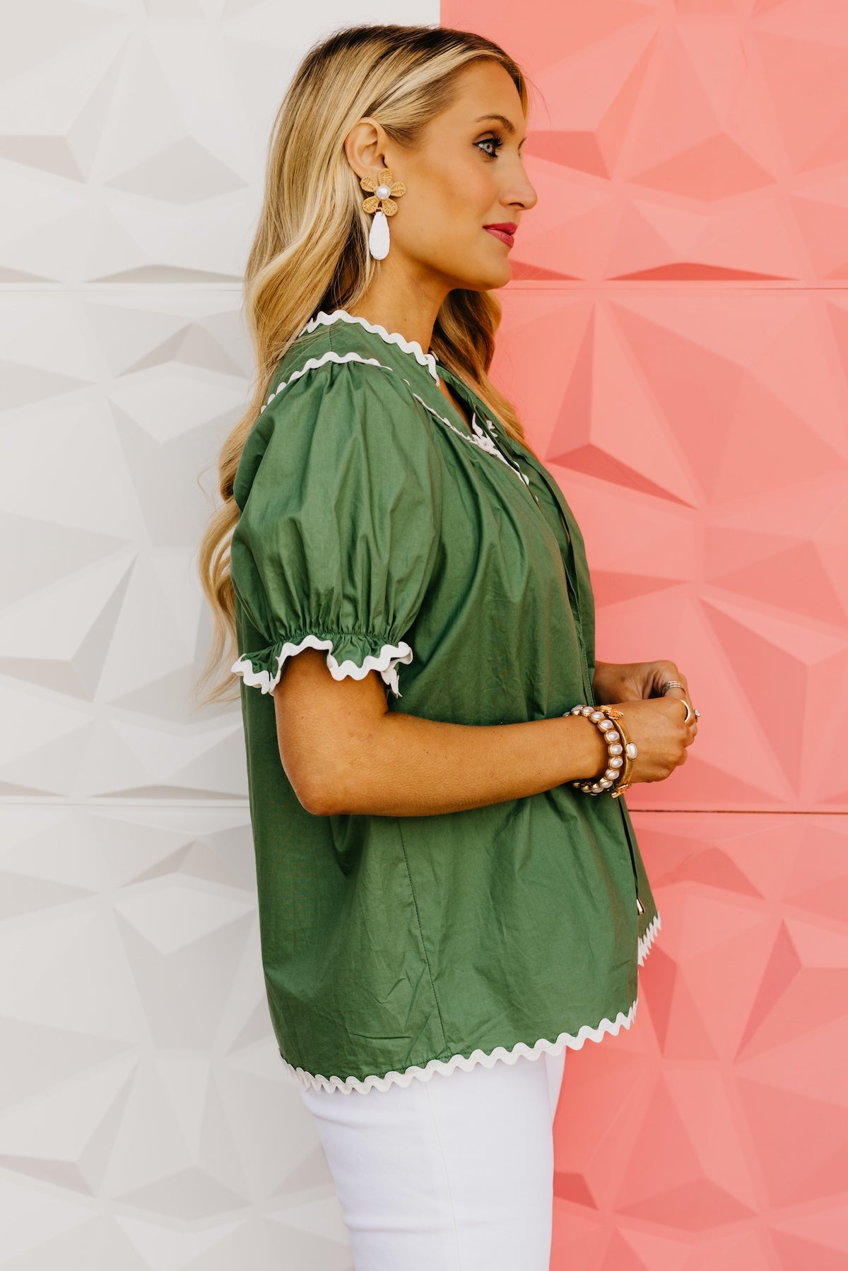 The Emilio Ric Rac Trim Blouse