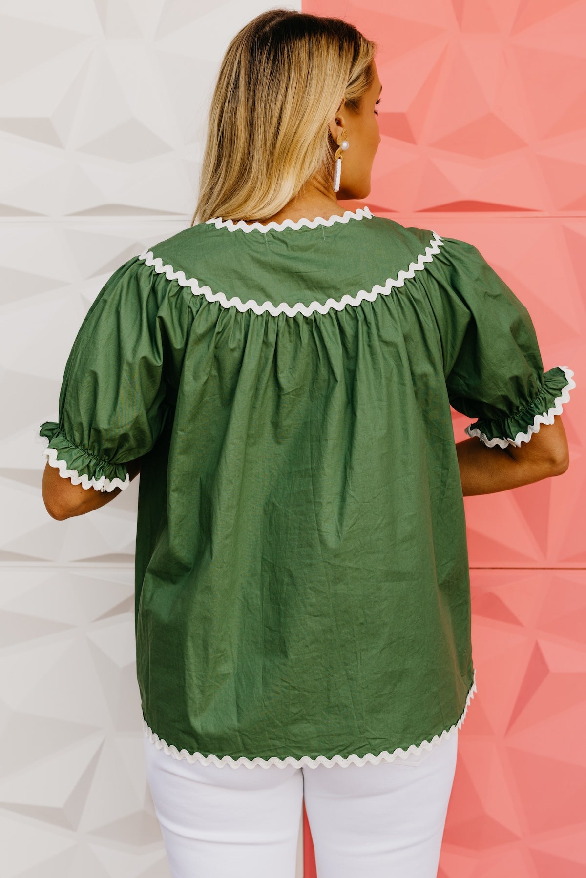The Emilio Ric Rac Trim Blouse