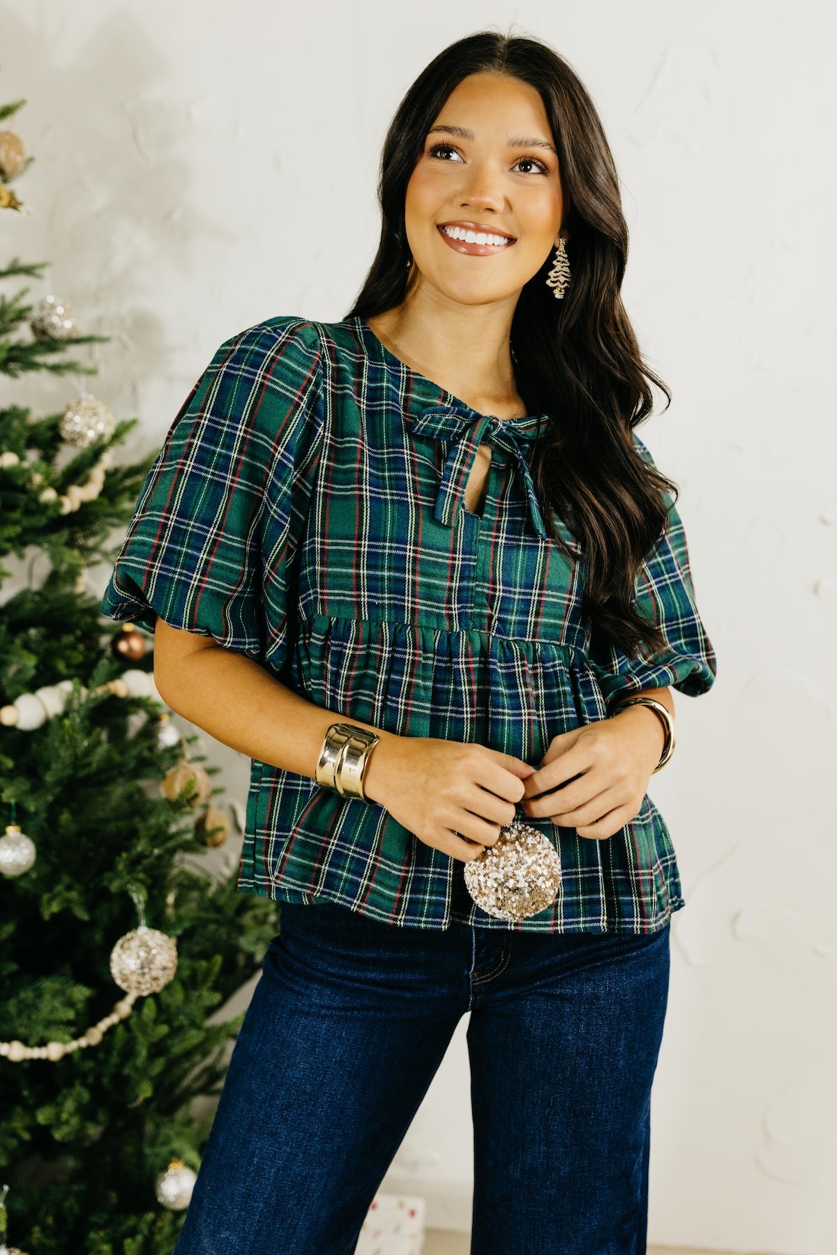 The Janice Plaid Babydoll Top