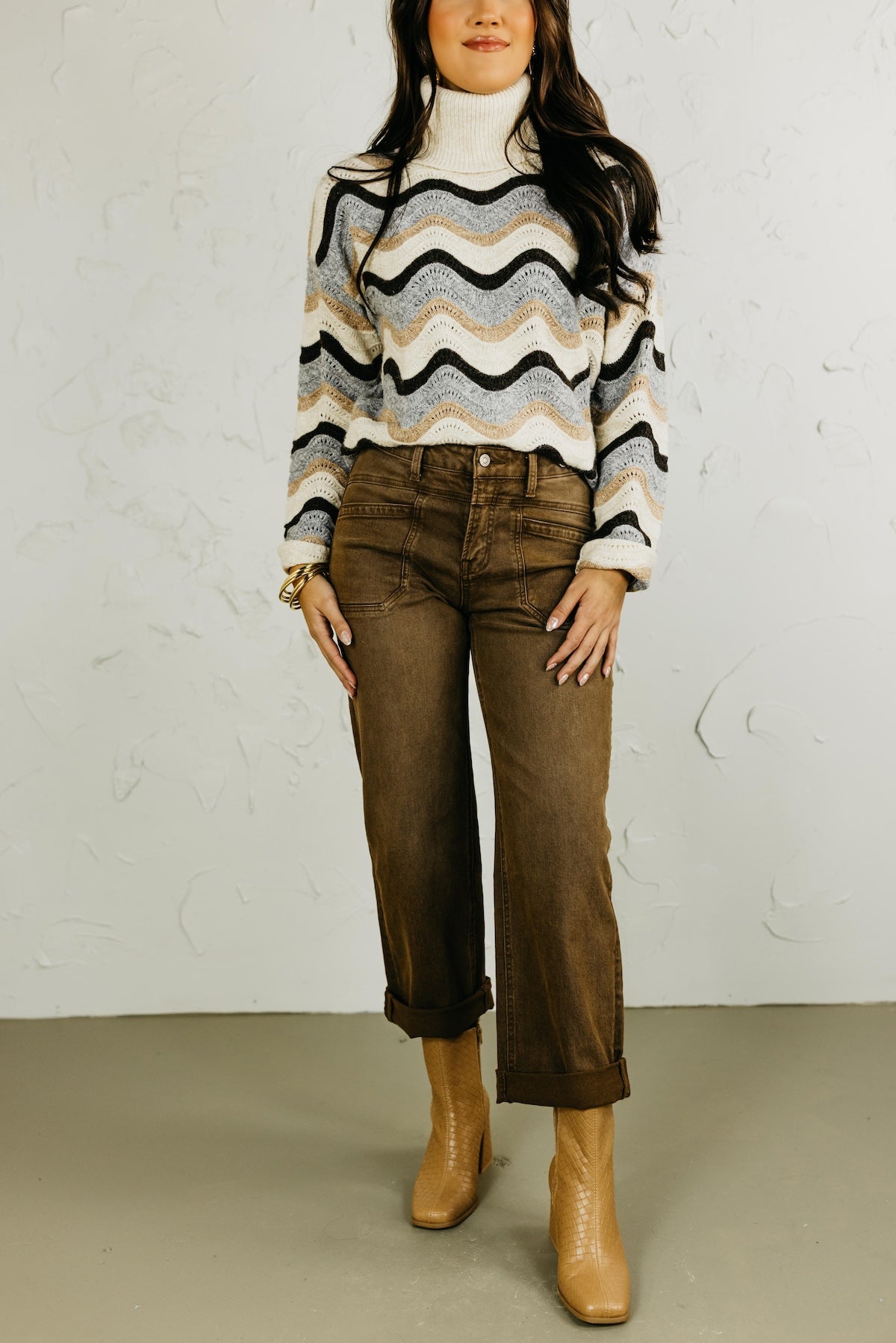 Flying Monkey | High Rise Slim Wide Leg Tab Denim