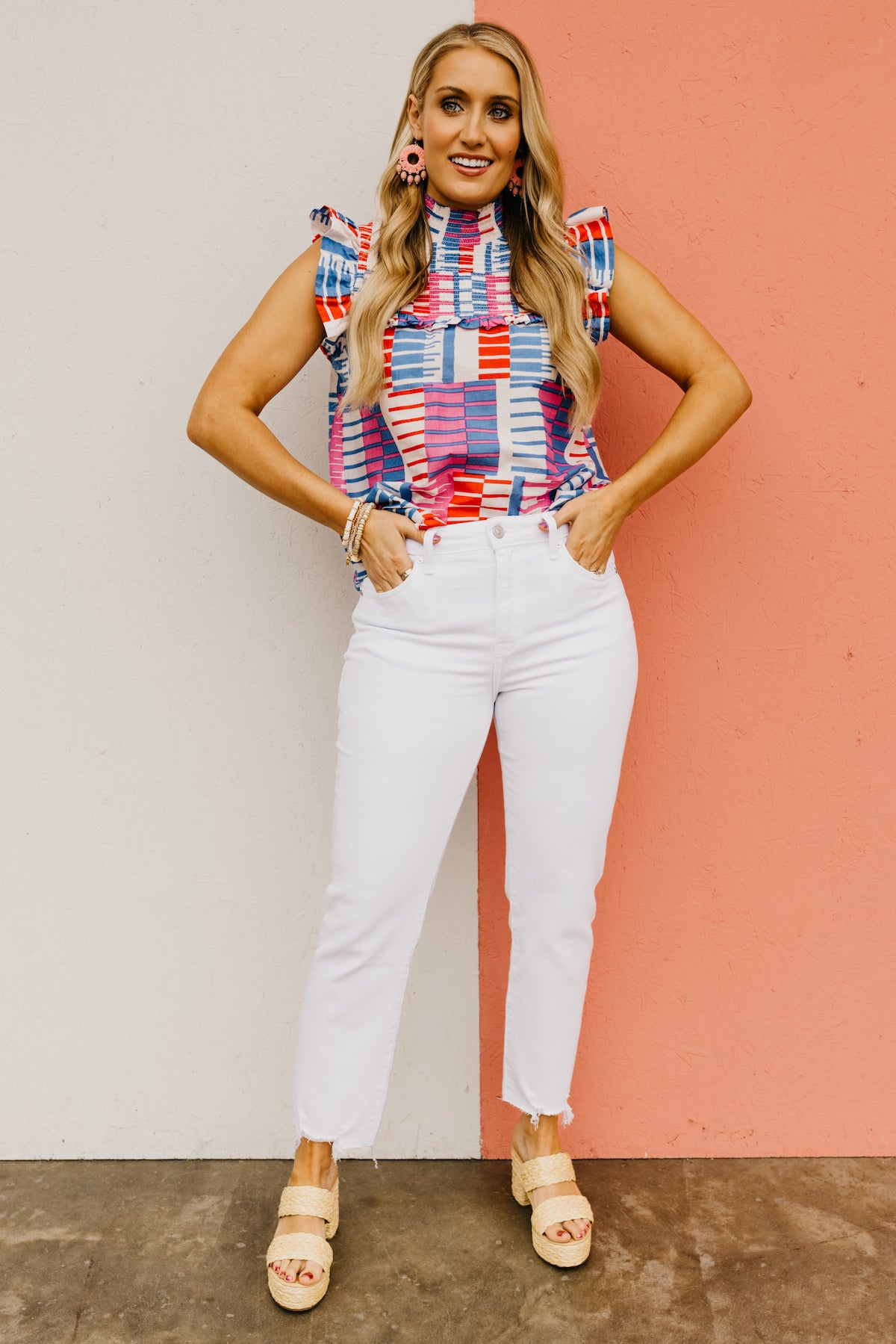 The Ariyah Mock Neck Smocked Top