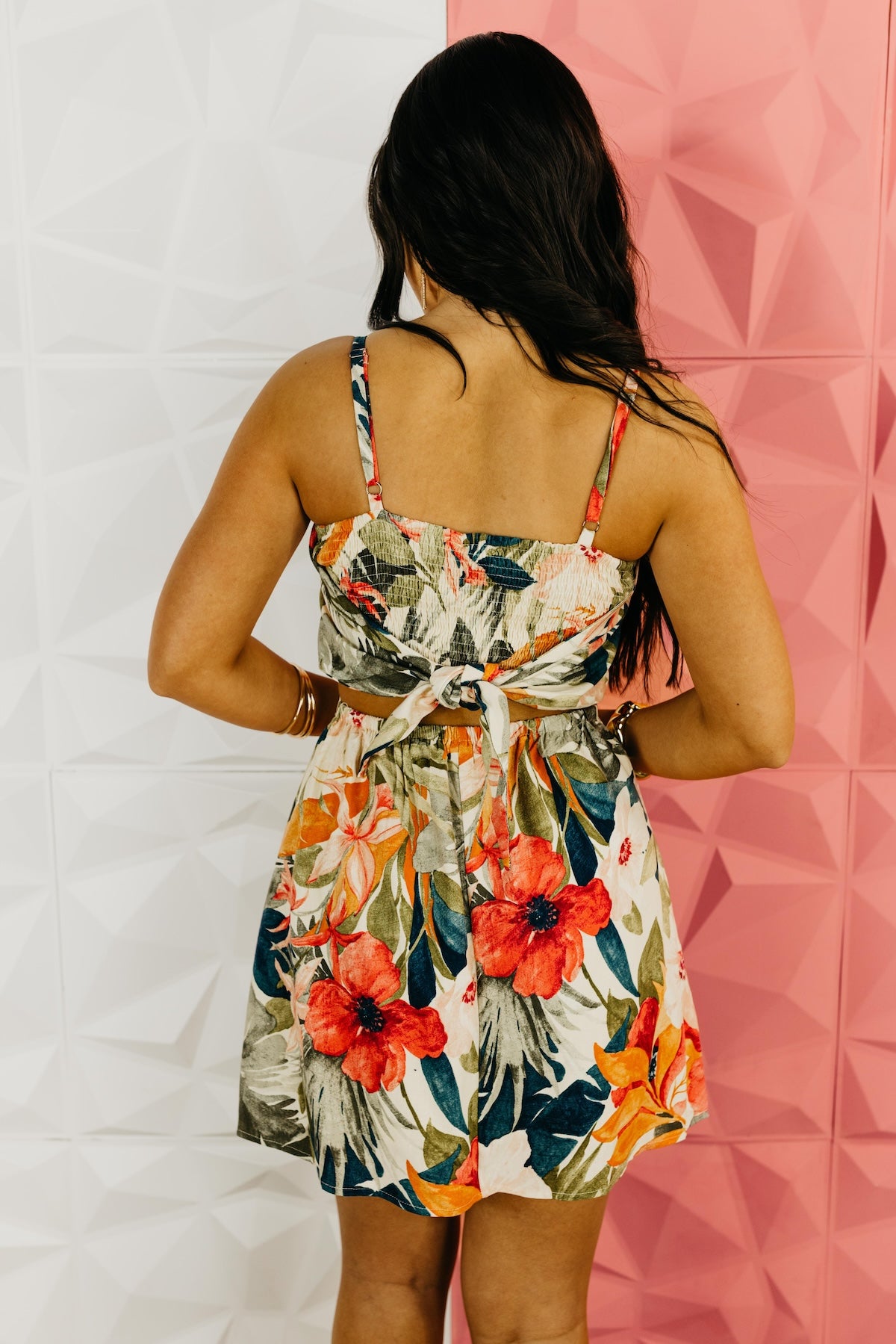The Mary Floral Smocked Back Mini Dress