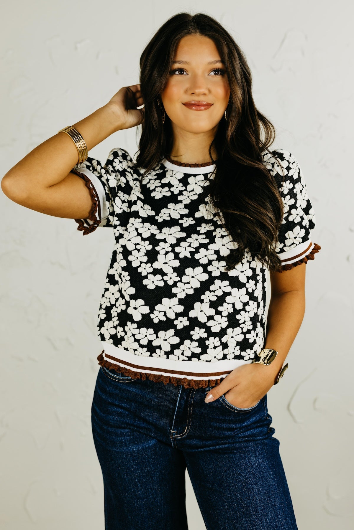 The Hazel Embossed Floral Top