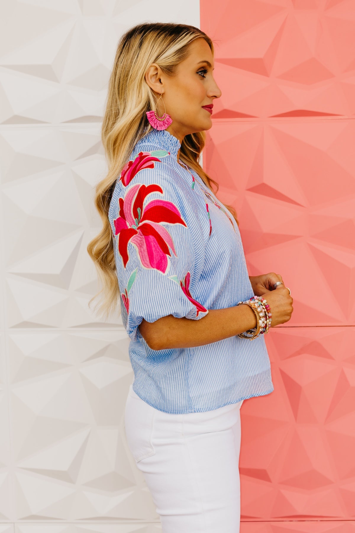 The Gunner Embroidered Puff Sleeve Top