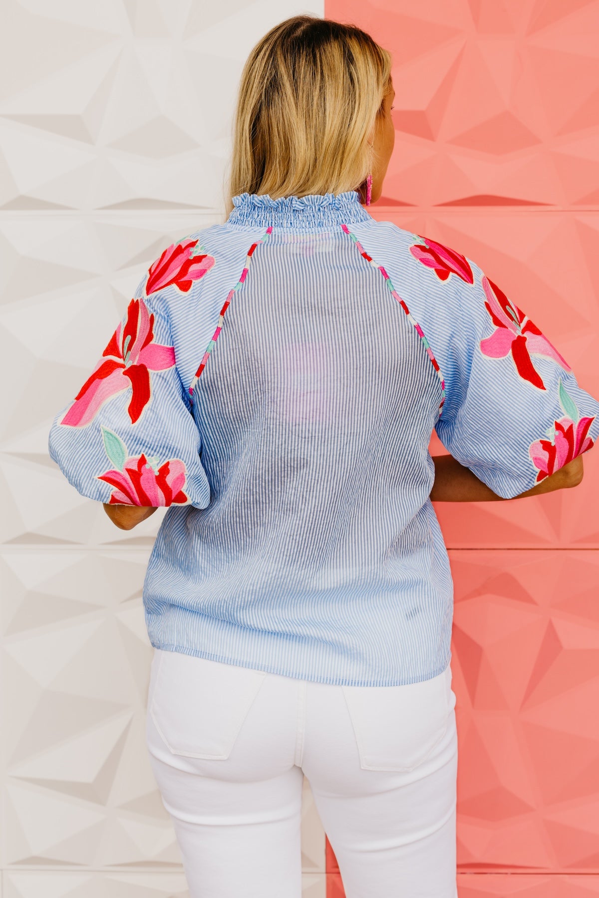 The Gunner Embroidered Puff Sleeve Top