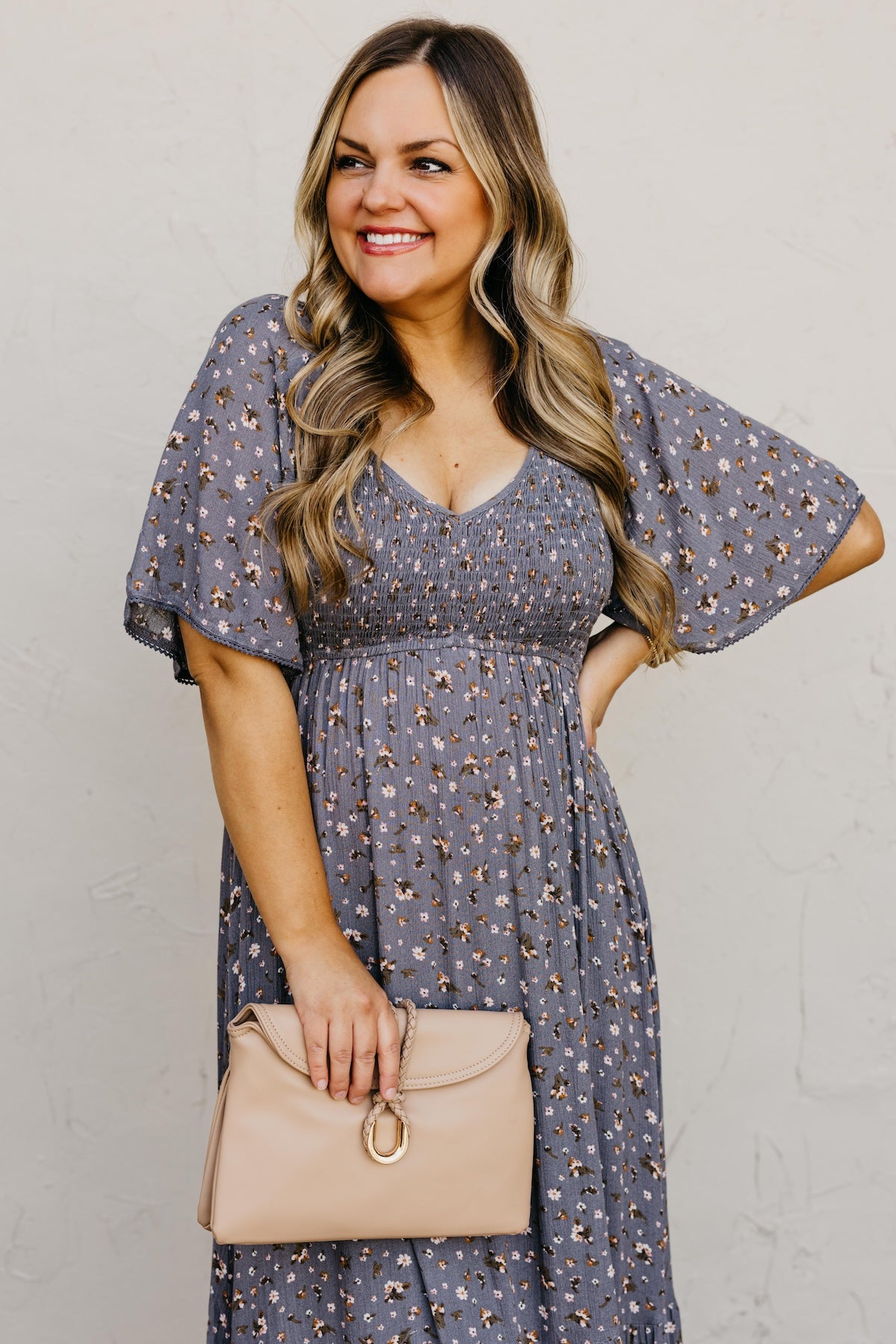 The Dahlia Smocked Floral Midi Dress