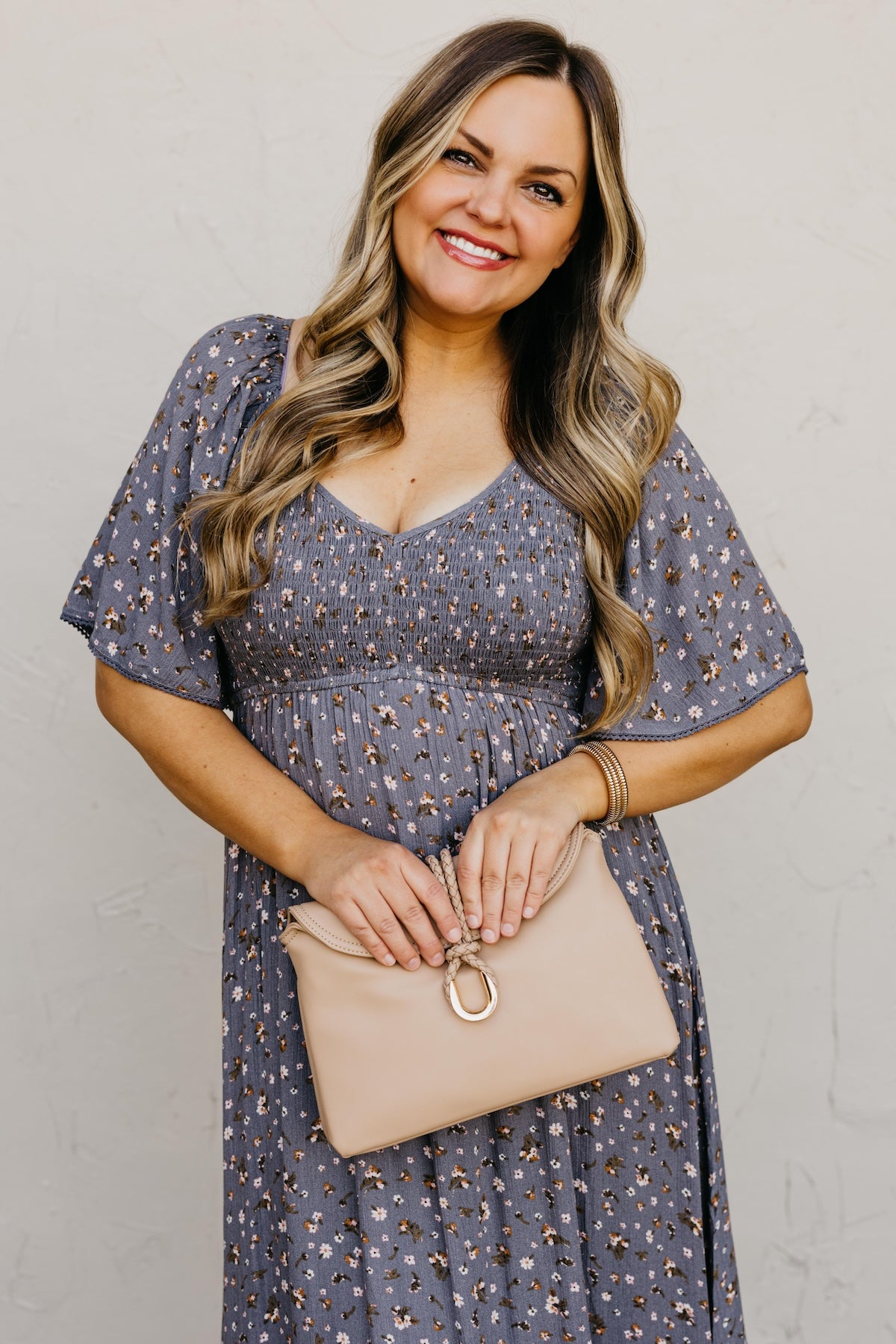 The Dahlia Smocked Floral Midi Dress