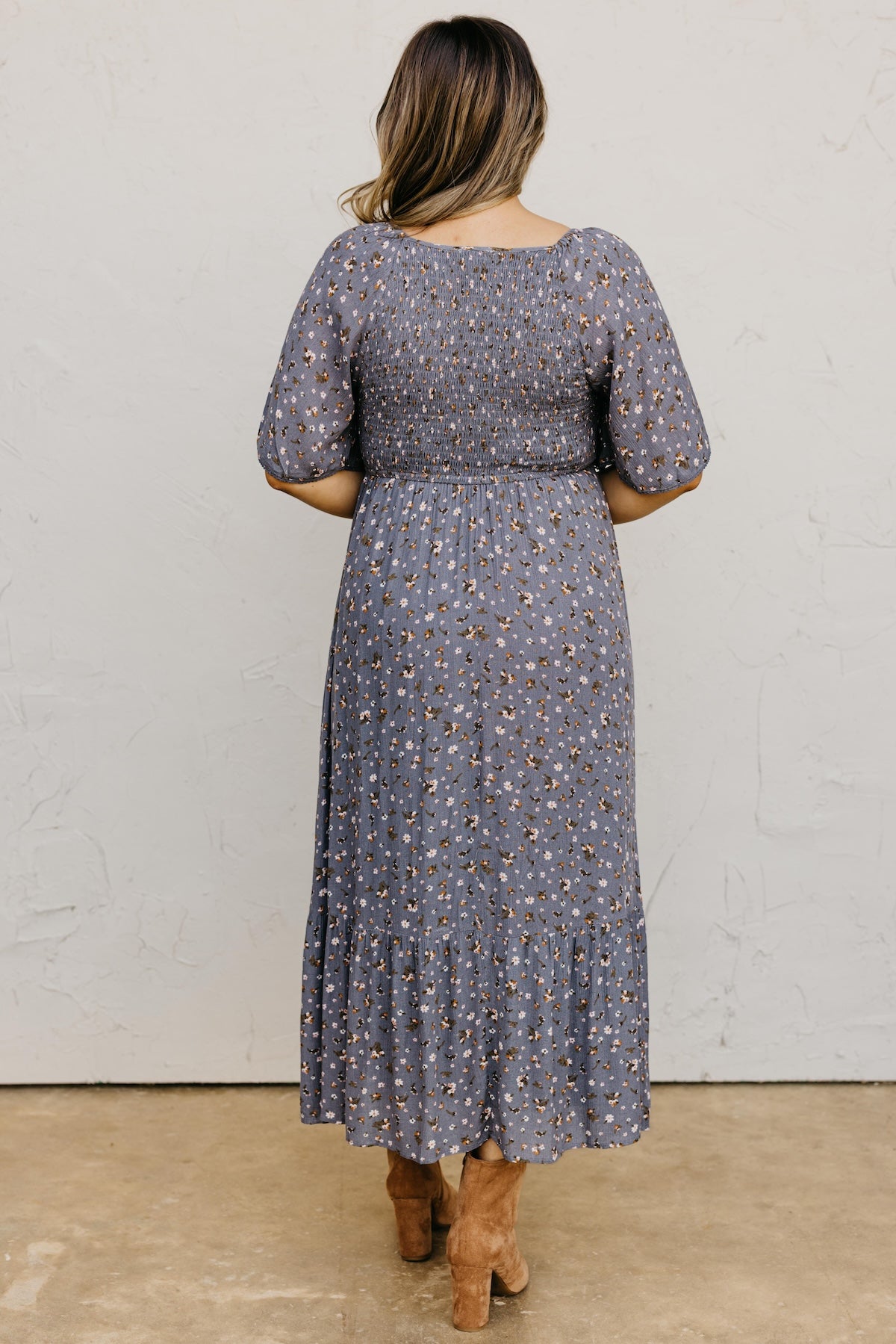 The Dahlia Smocked Floral Midi Dress