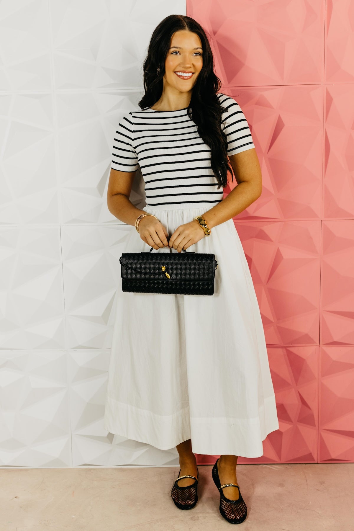 The Cole Mixed Media Midi Dress