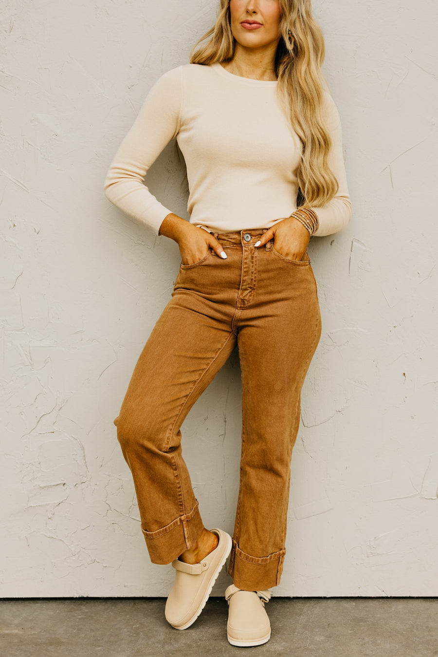 The Brenda Straight Leg Cuff Denim