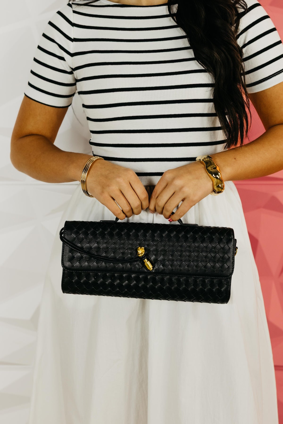 The Aaliyah Woven Faux Leather Bag