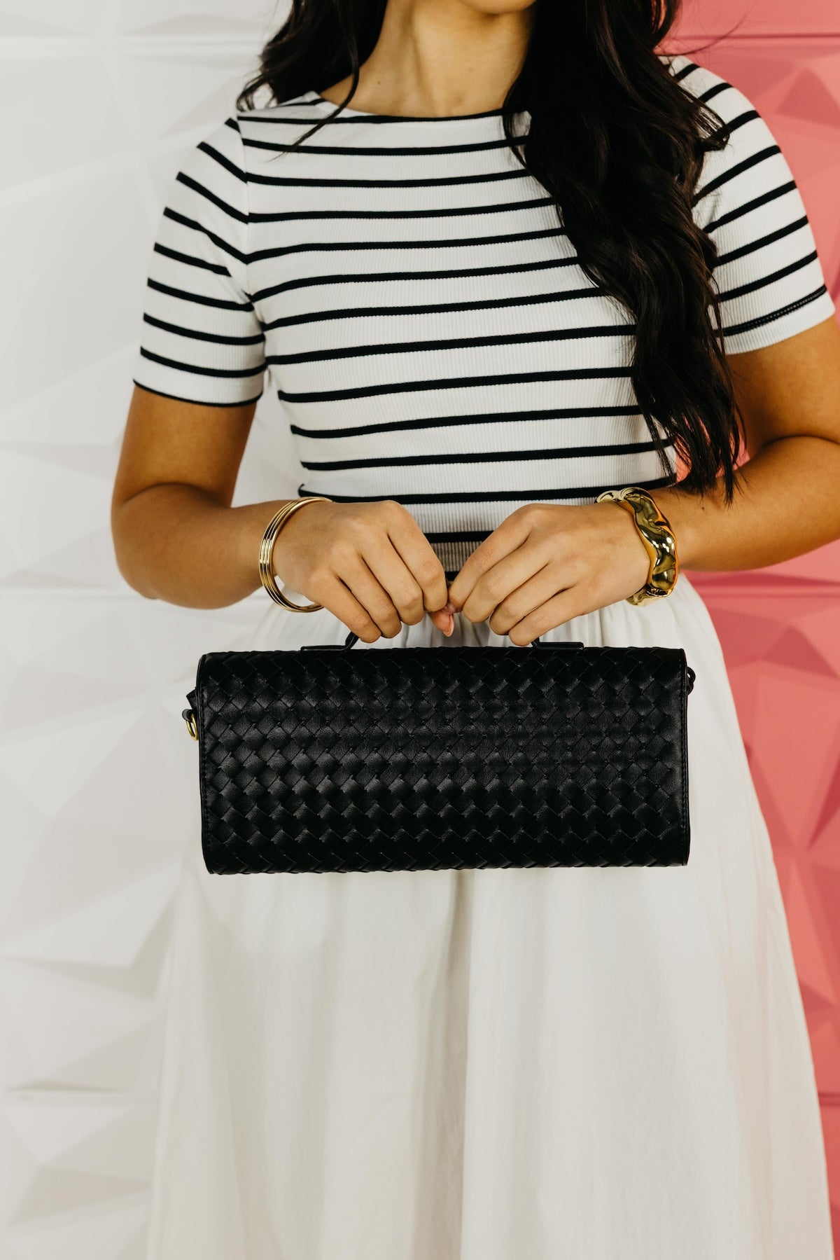 The Aaliyah Woven Faux Leather Bag
