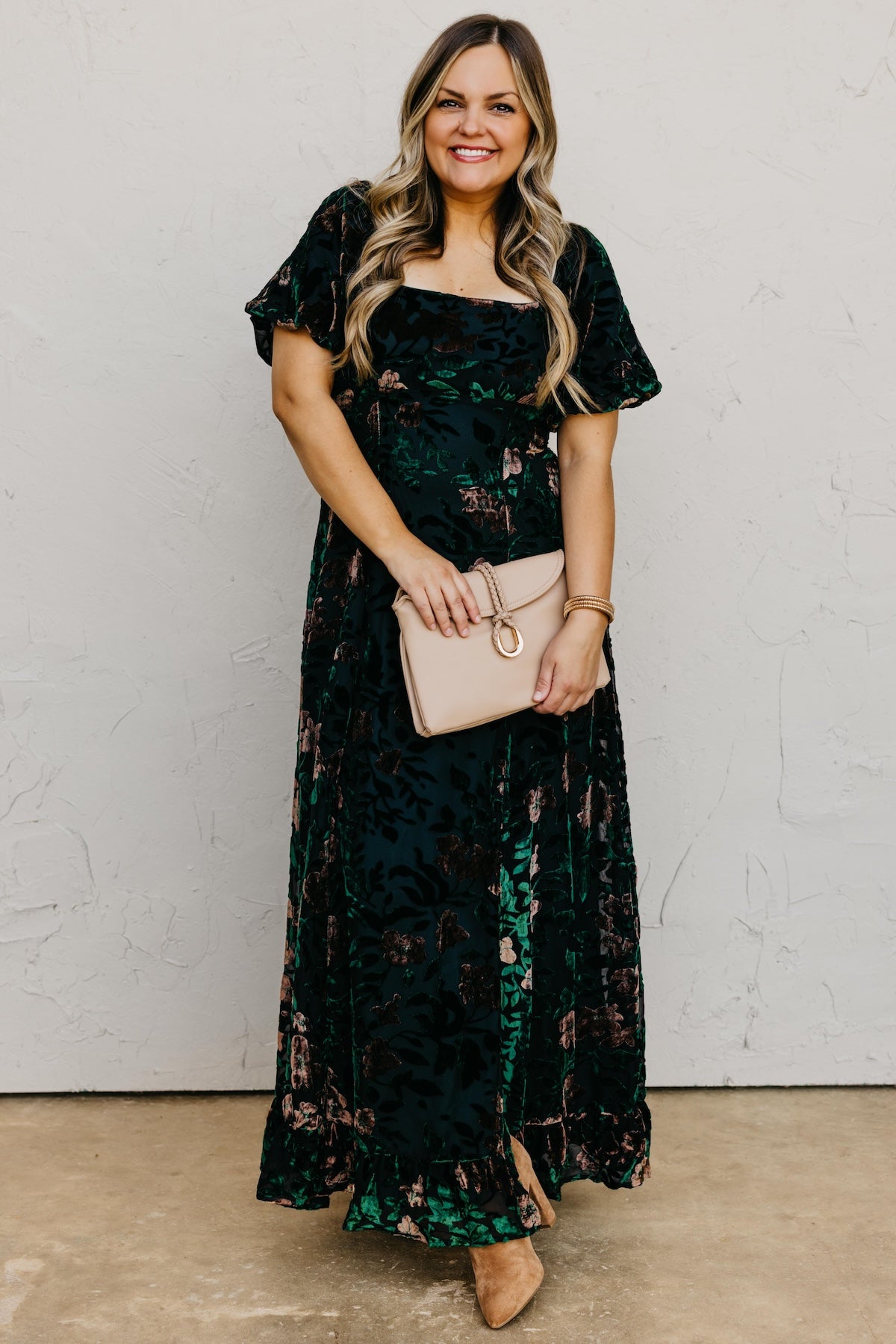 The Reba Burnout Felt Maxi Dress