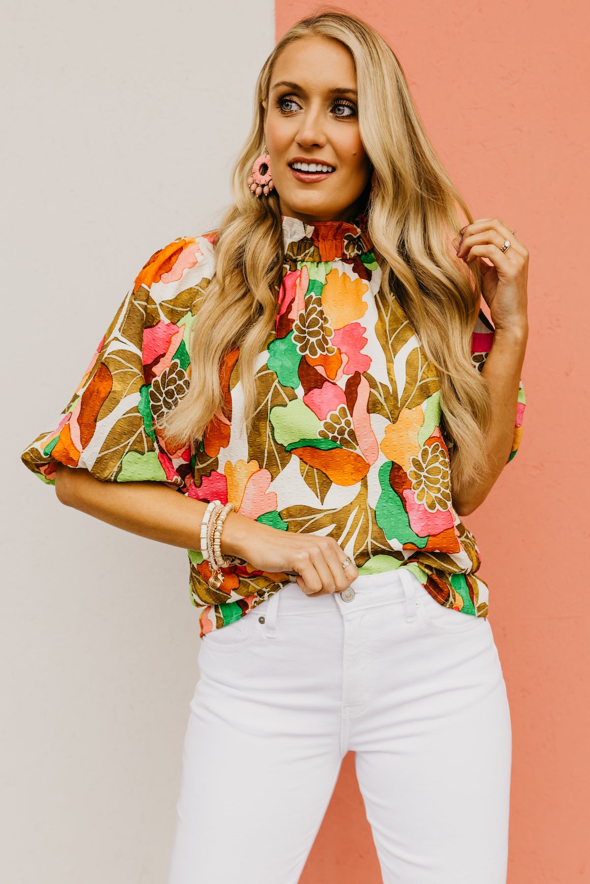The Camille Floral Button Back Top