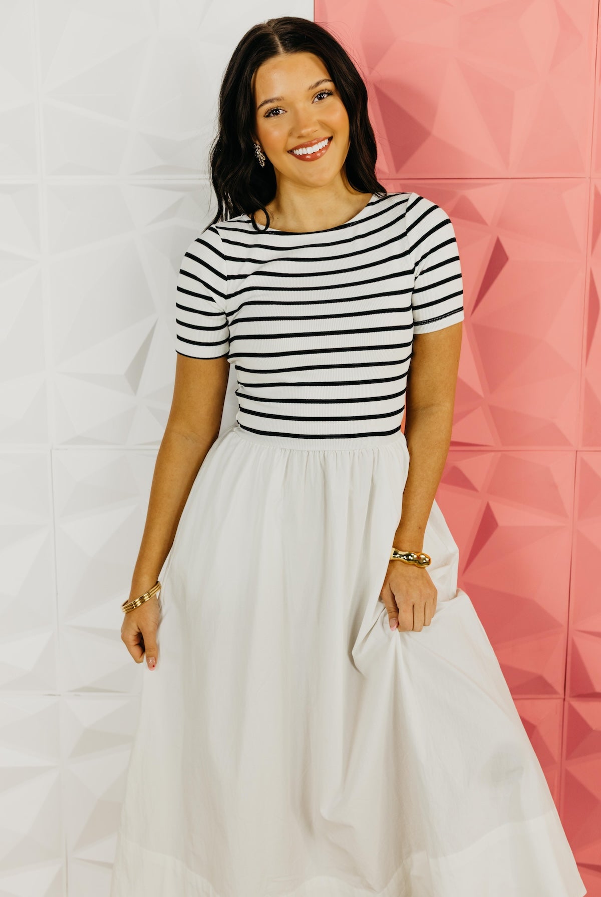 The Cole Mixed Media Midi Dress