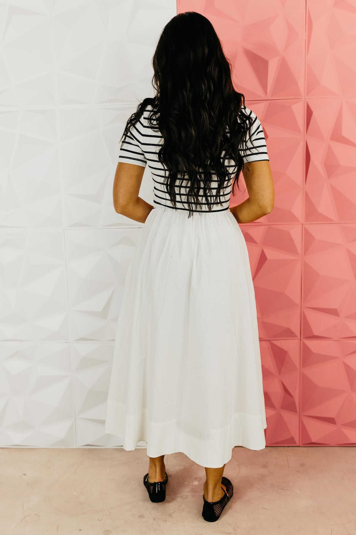 The Cole Mixed Media Midi Dress