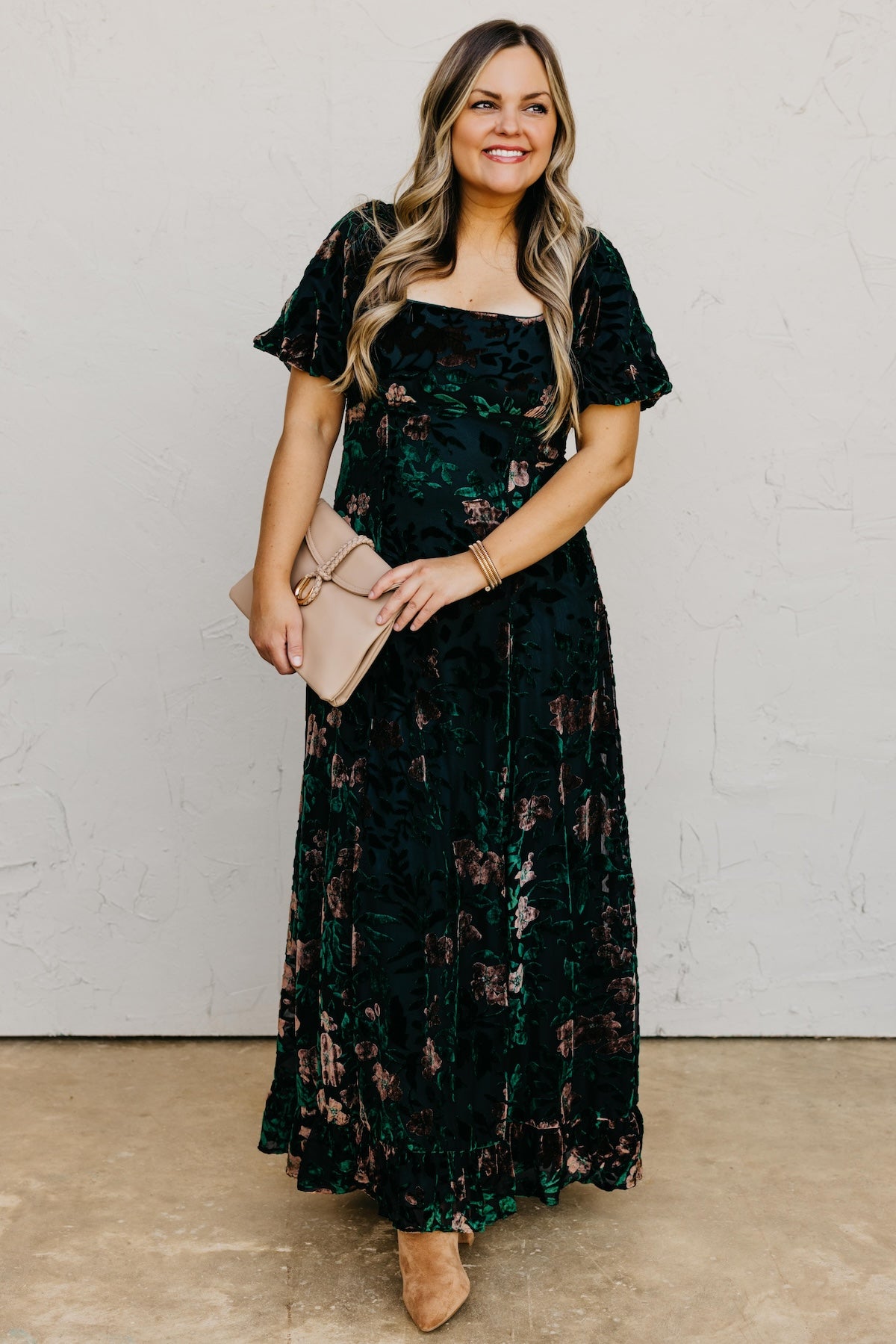 The Reba Burnout Felt Maxi Dress
