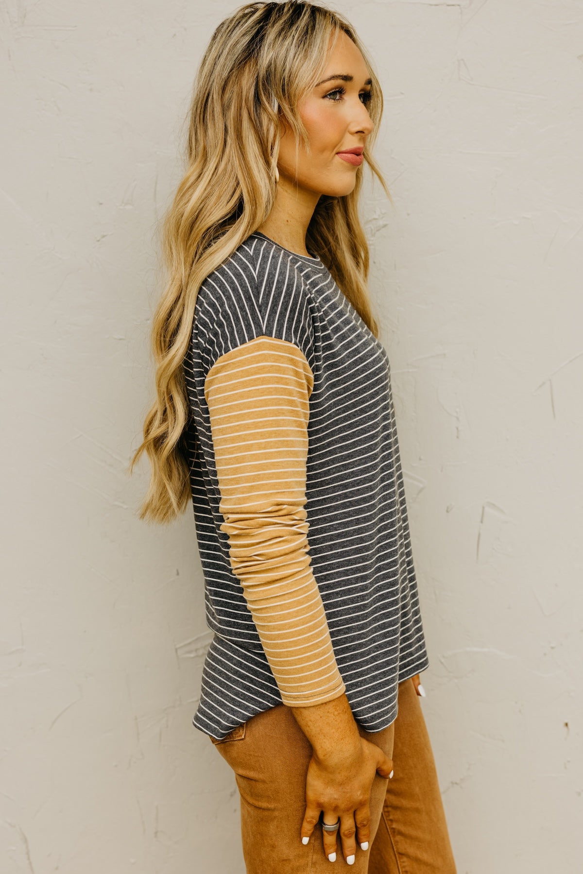 The Siska Striped Color Block Knit Top