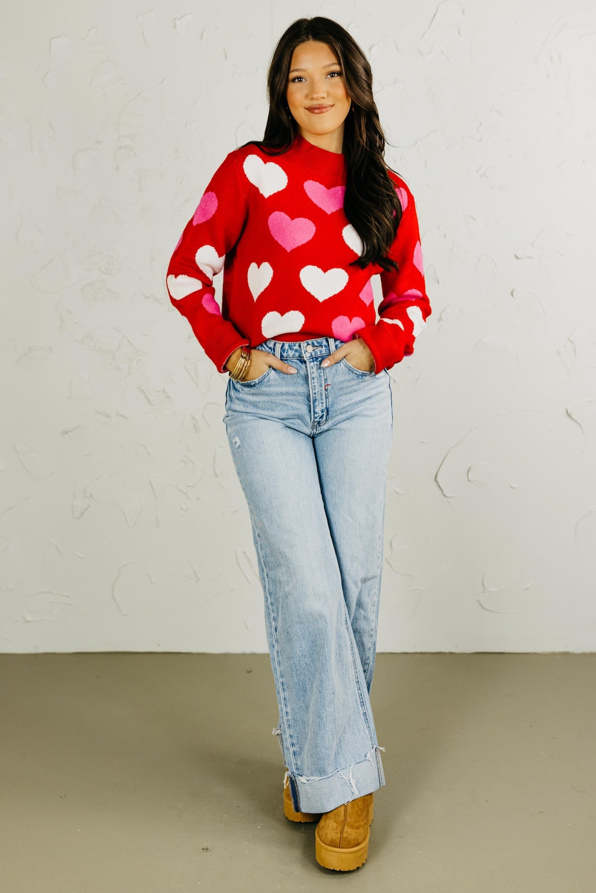 The Leila Heart Mock Neck Sweater
