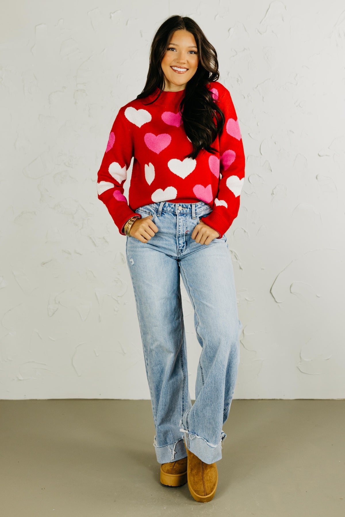 The Leila Heart Mock Neck Sweater