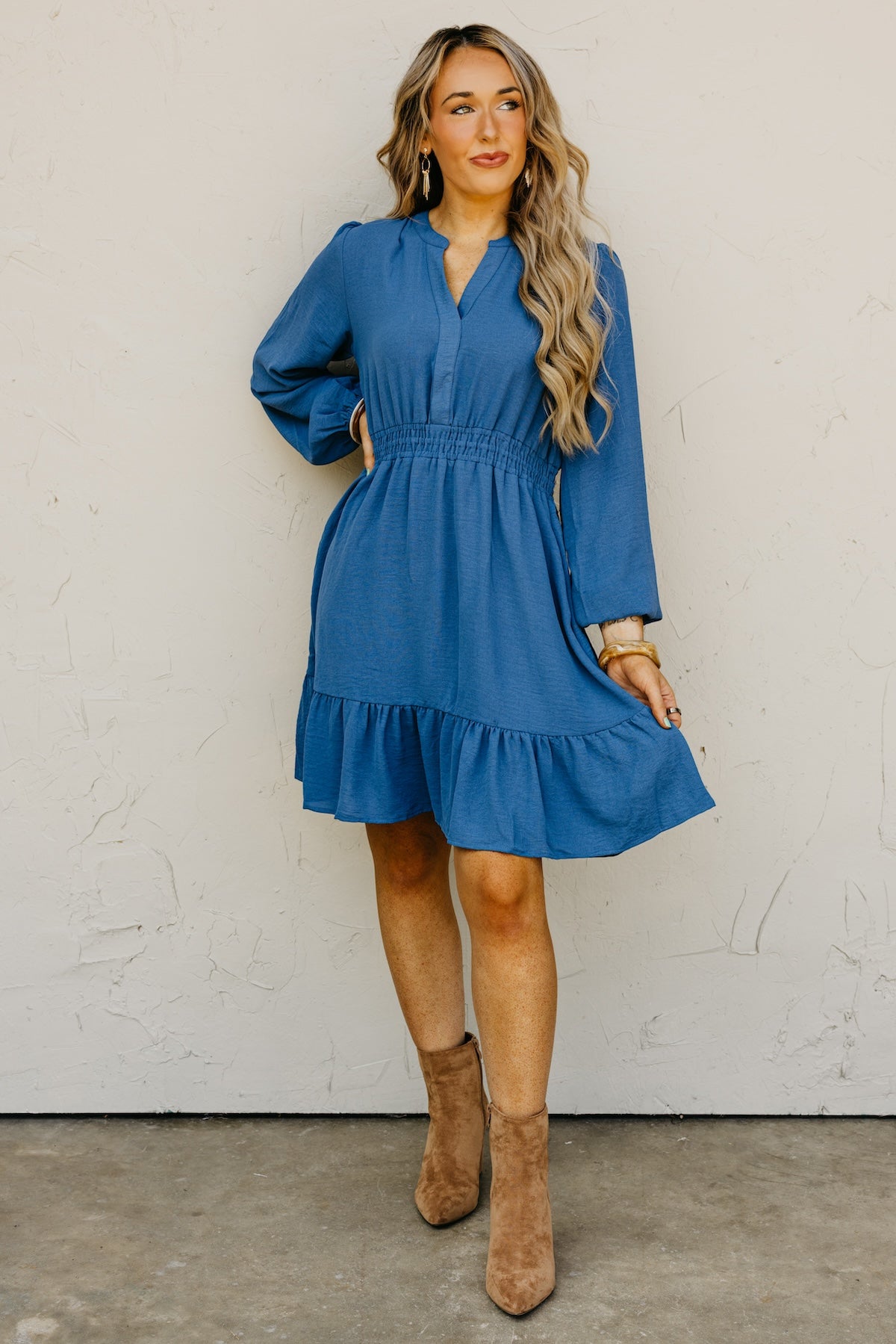 The Irene Elastic Waist Mini Dress
