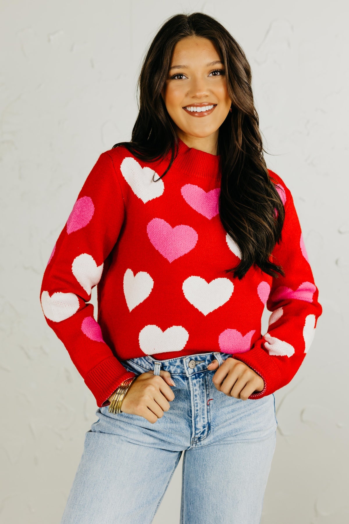 The Leila Heart Mock Neck Sweater