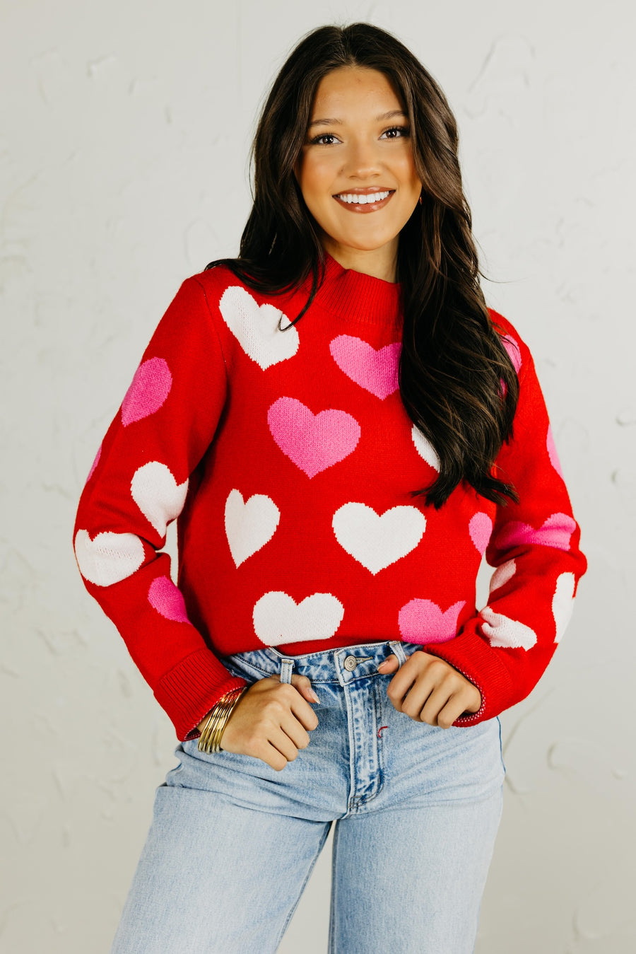 The Leila Heart Mock Neck Sweater
