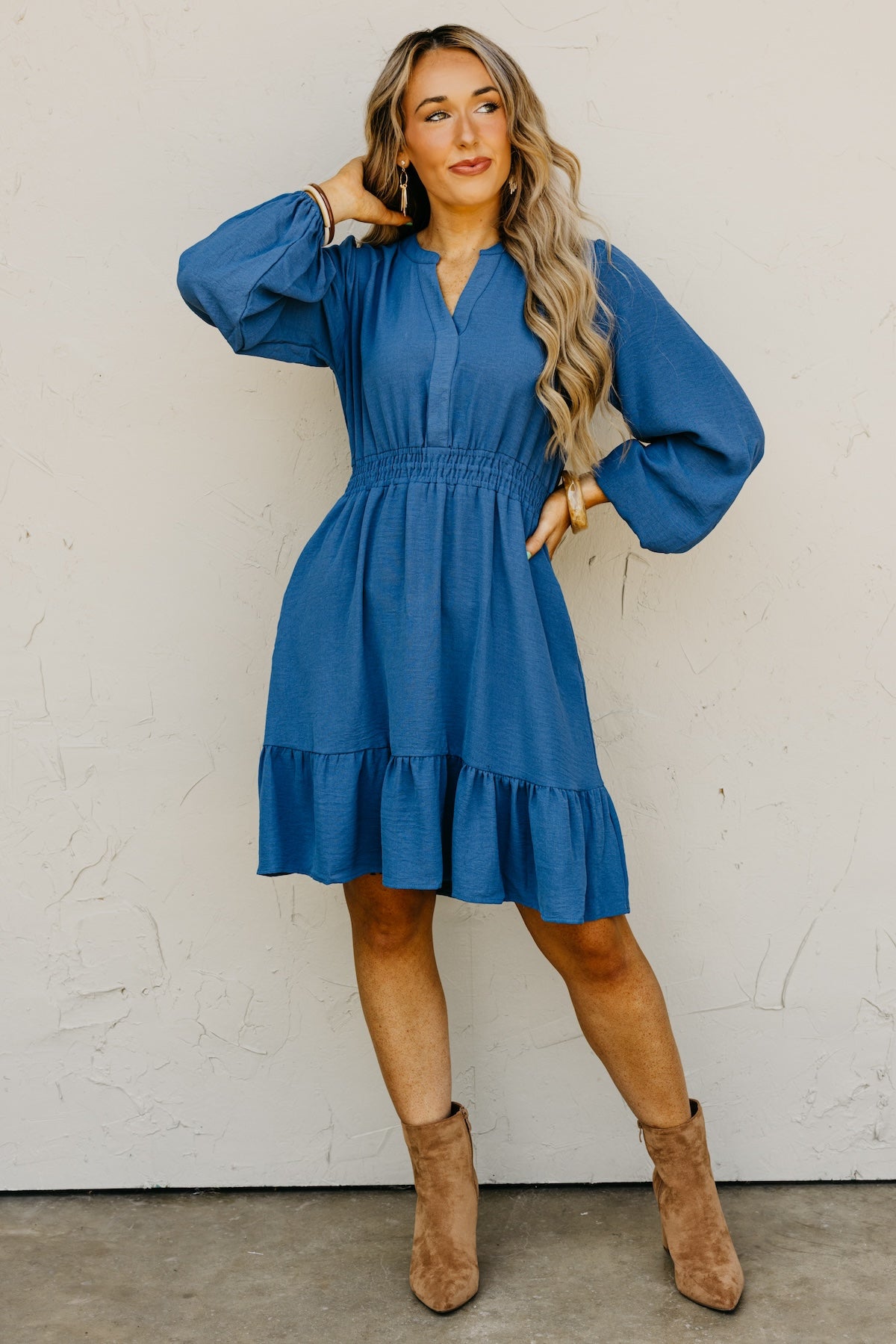 The Irene Elastic Waist Mini Dress