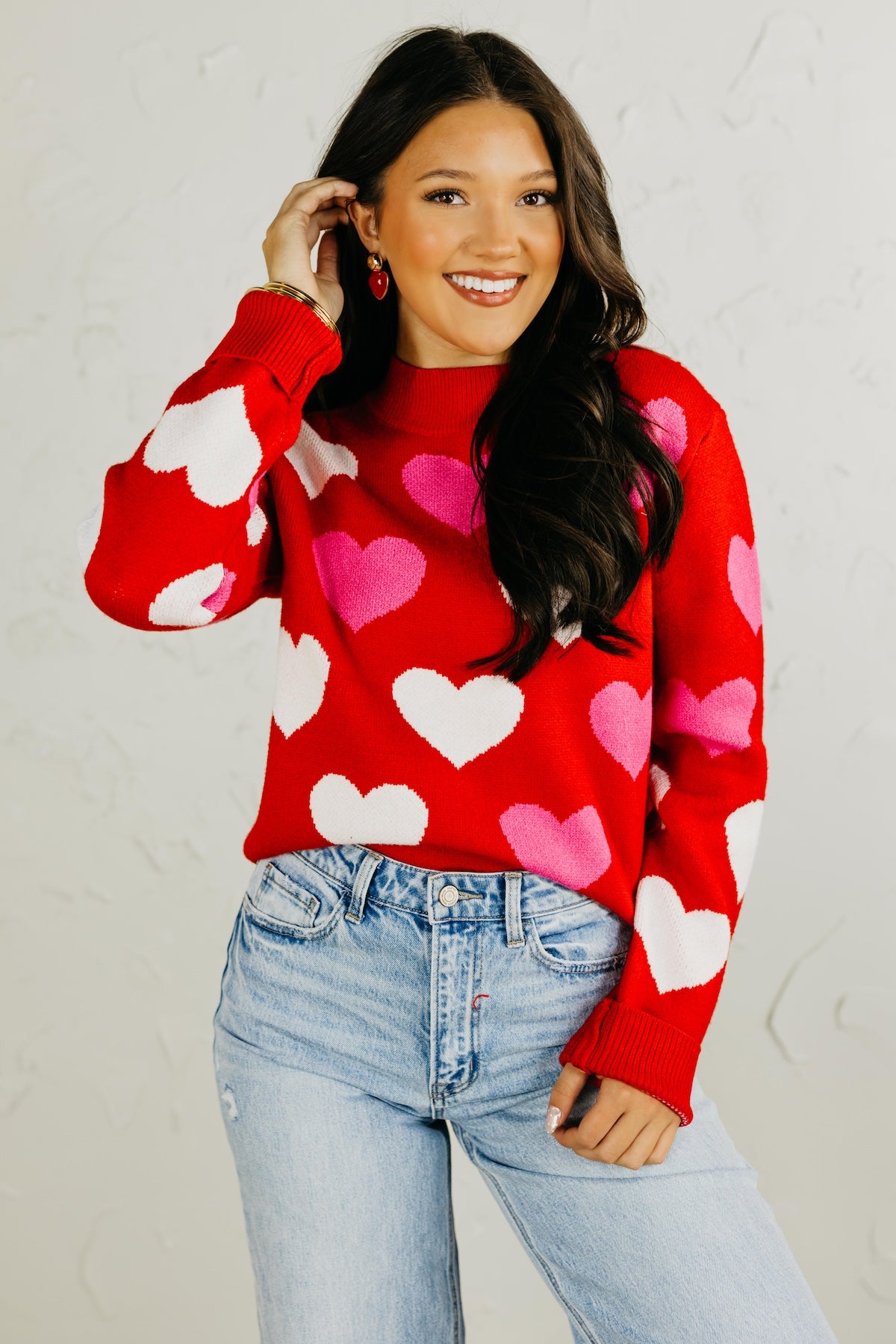 The Leila Heart Mock Neck Sweater