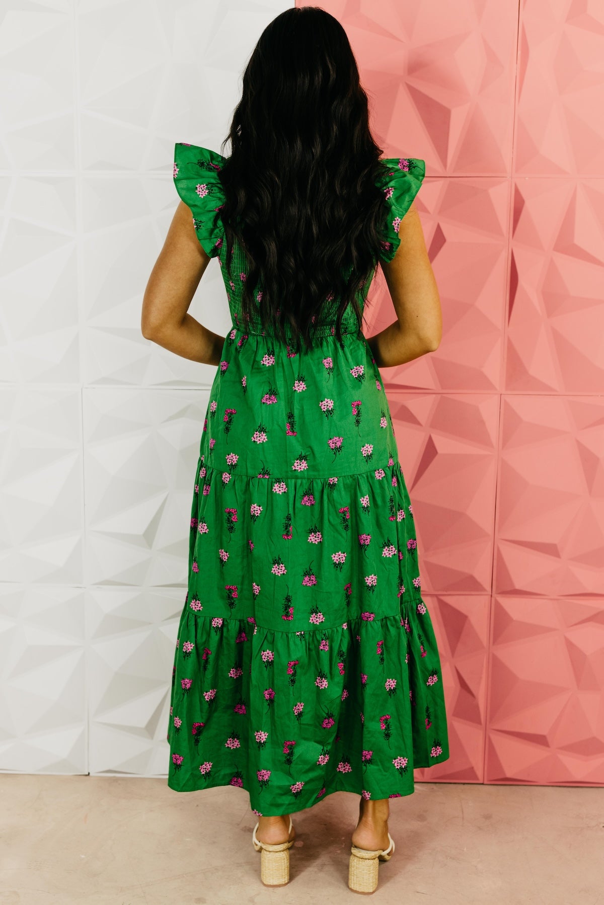 The Blevin Smocked Tiered Midi Dress