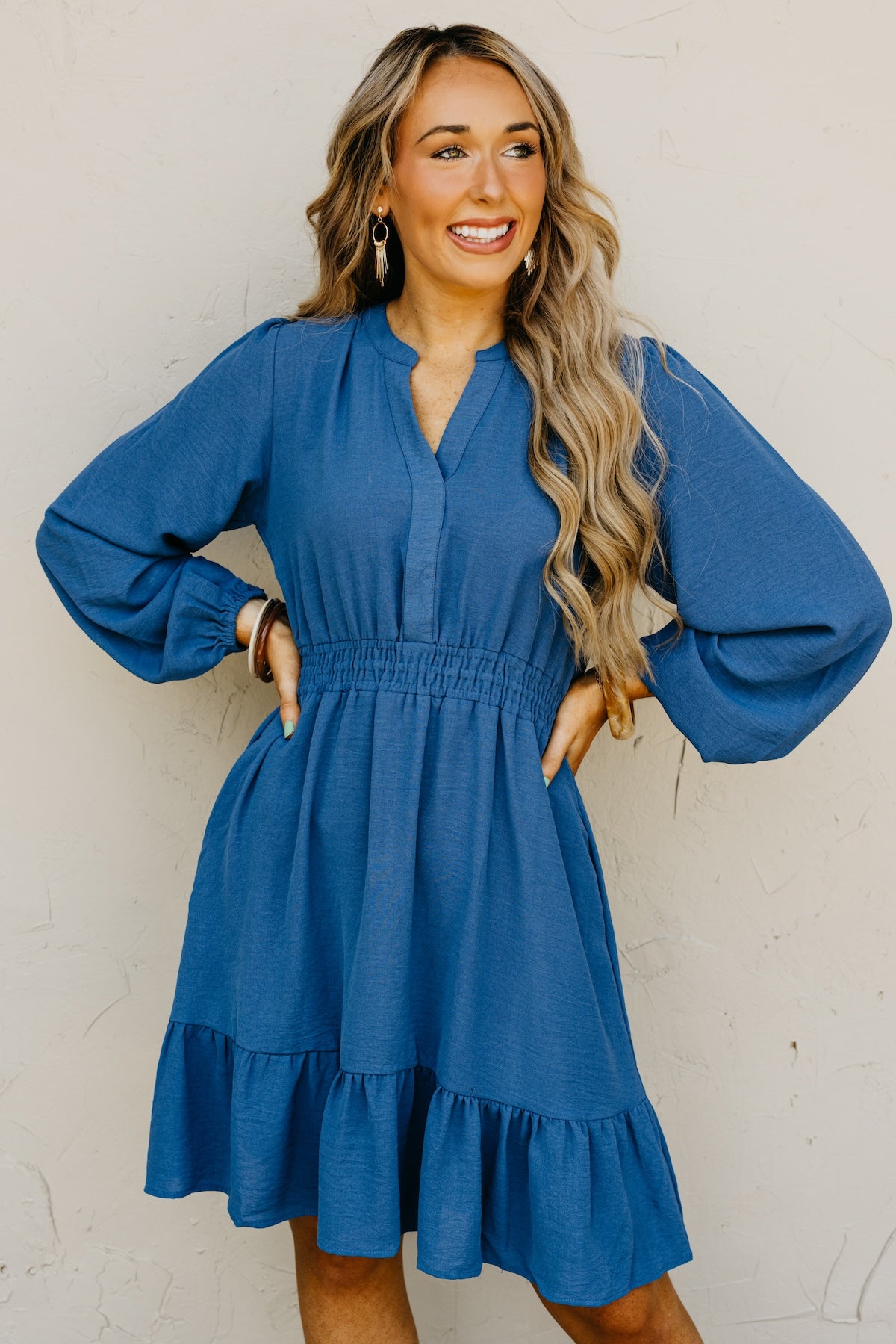 The Irene Elastic Waist Mini Dress