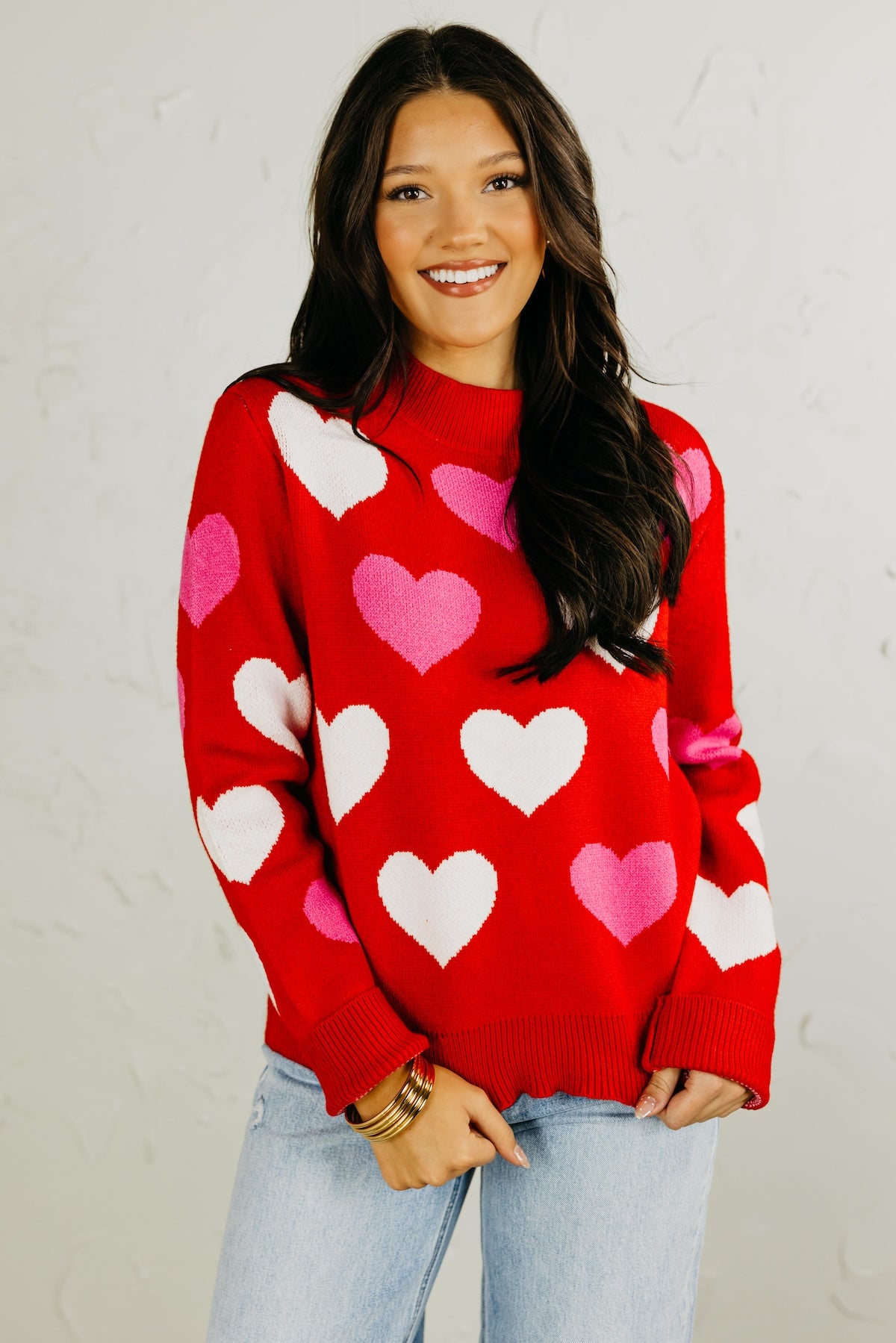 The Leila Heart Mock Neck Sweater