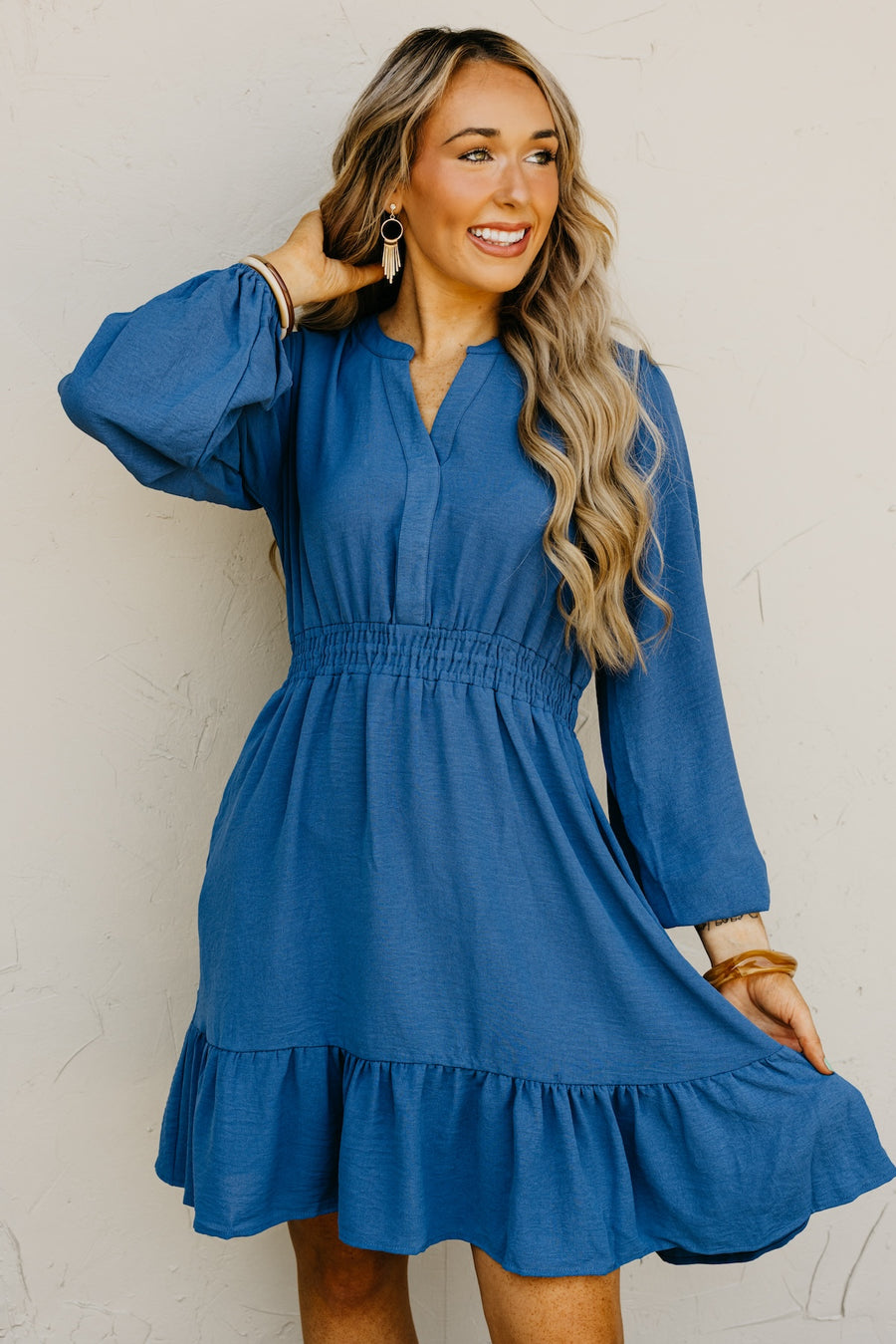 The Irene Elastic Waist Mini Dress